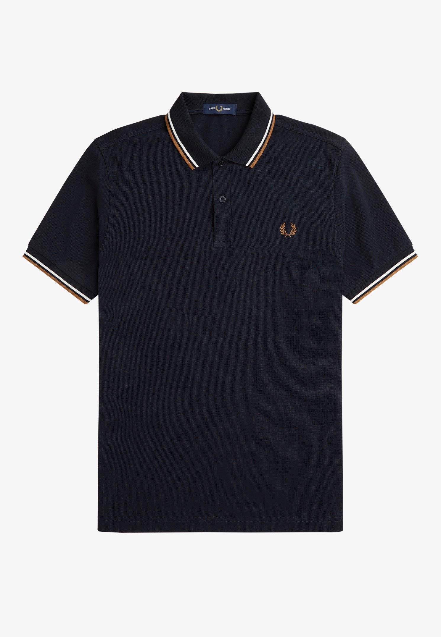 Fred Perry - Twin Tipped Navy/Snow White/Shaded Stone - Polo | Men-Image