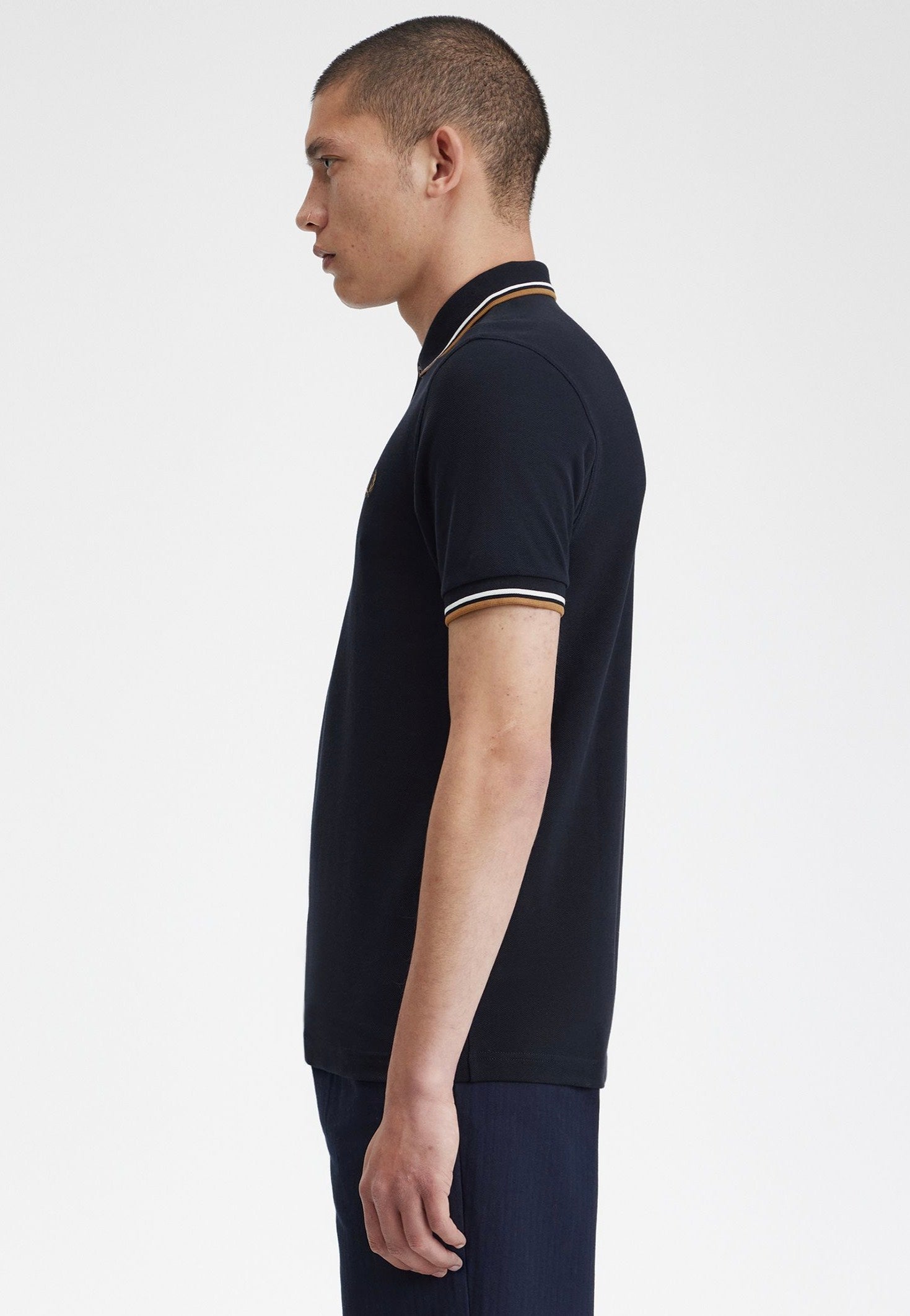 Fred Perry - Twin Tipped Navy/Snow White/Shaded Stone - Polo | Men-Image