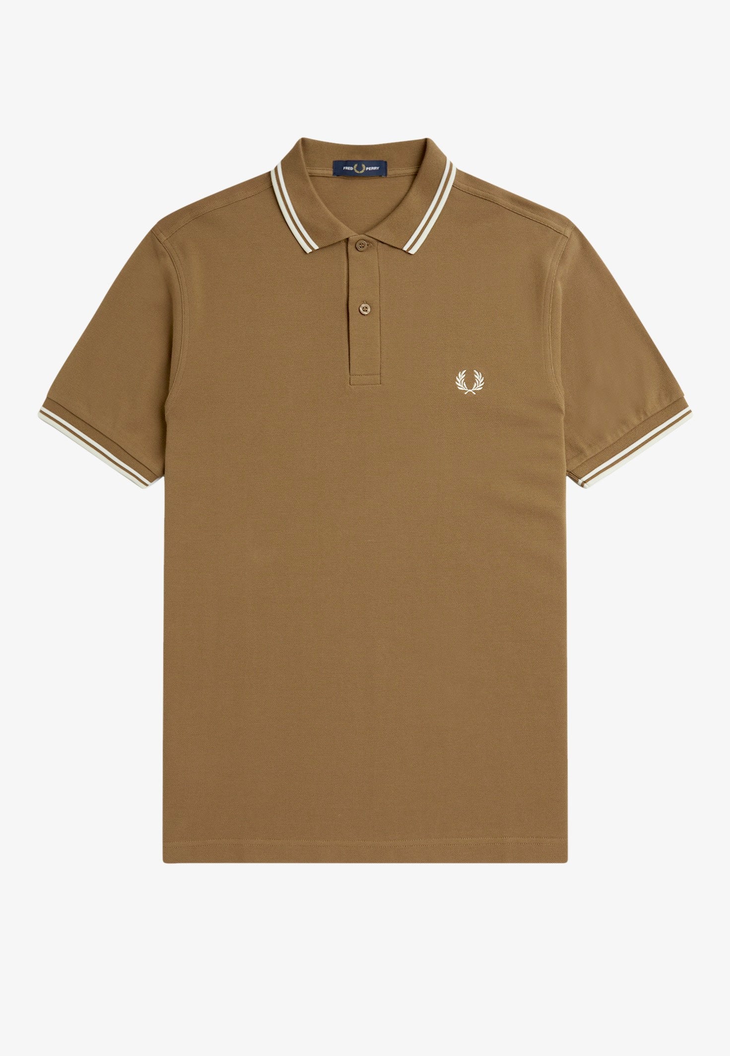 Fred Perry - Twin Tipped Shaded Stone/Snow White/Ecru - Polo | Men-Image