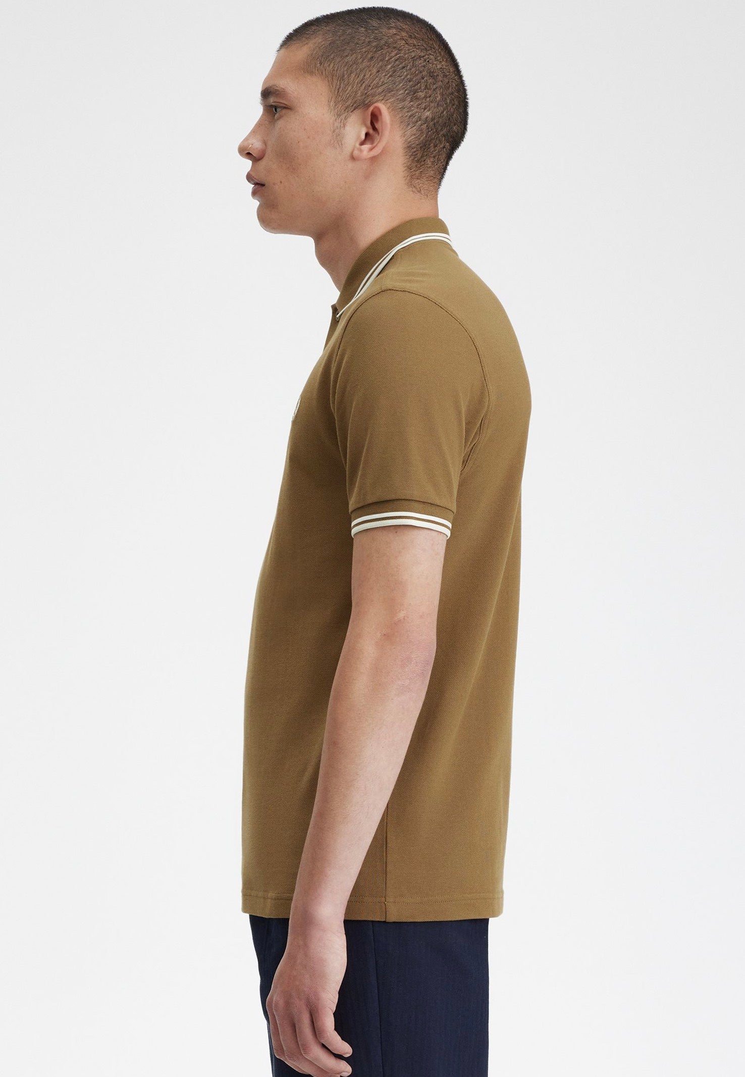 Fred Perry - Twin Tipped Shaded Stone/Snow White/Ecru - Polo | Men-Image