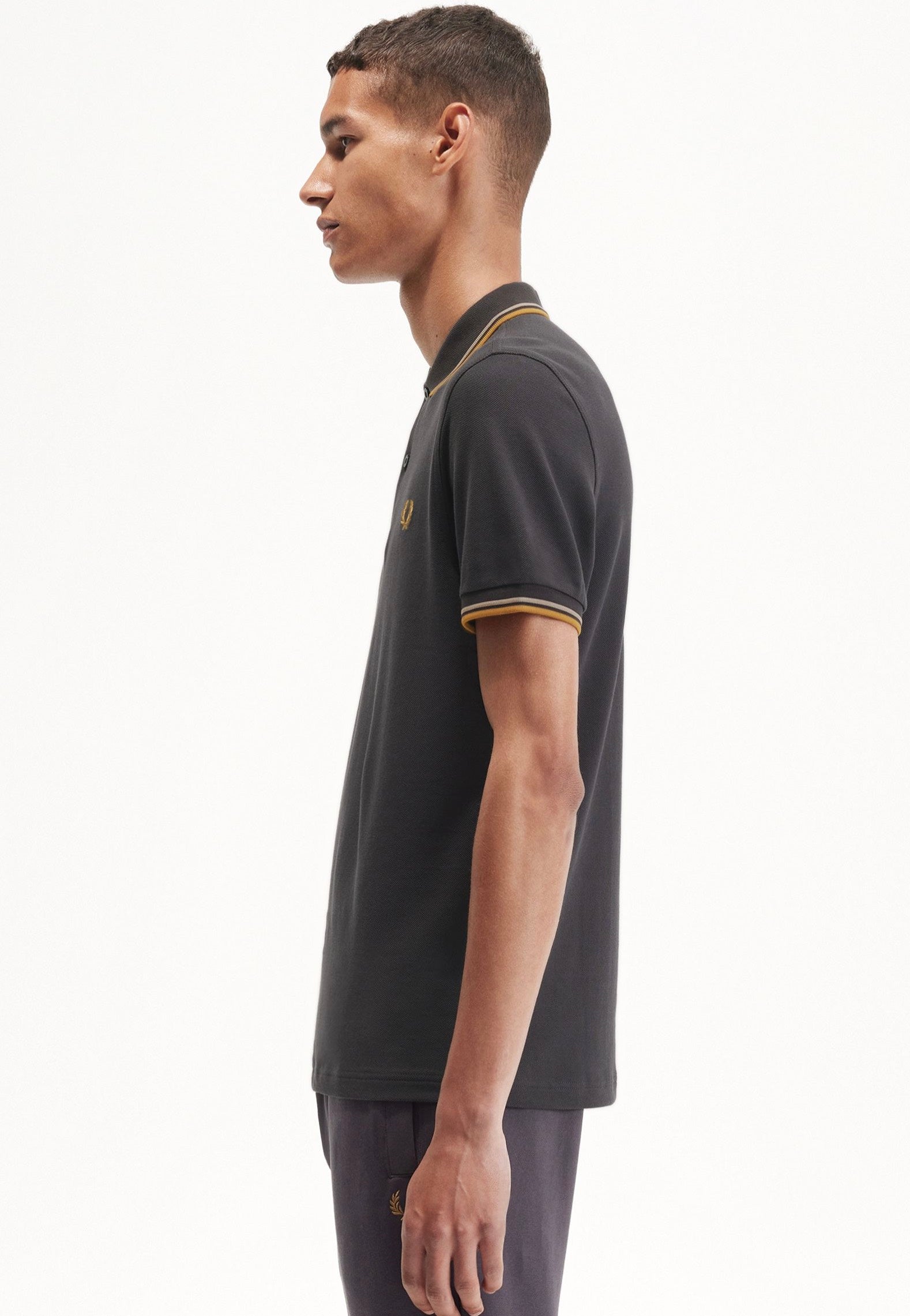 Fred Perry - Twin Tipped Anchor Grey/Warm Stone/Dark Caramel - Polo | Men-Image