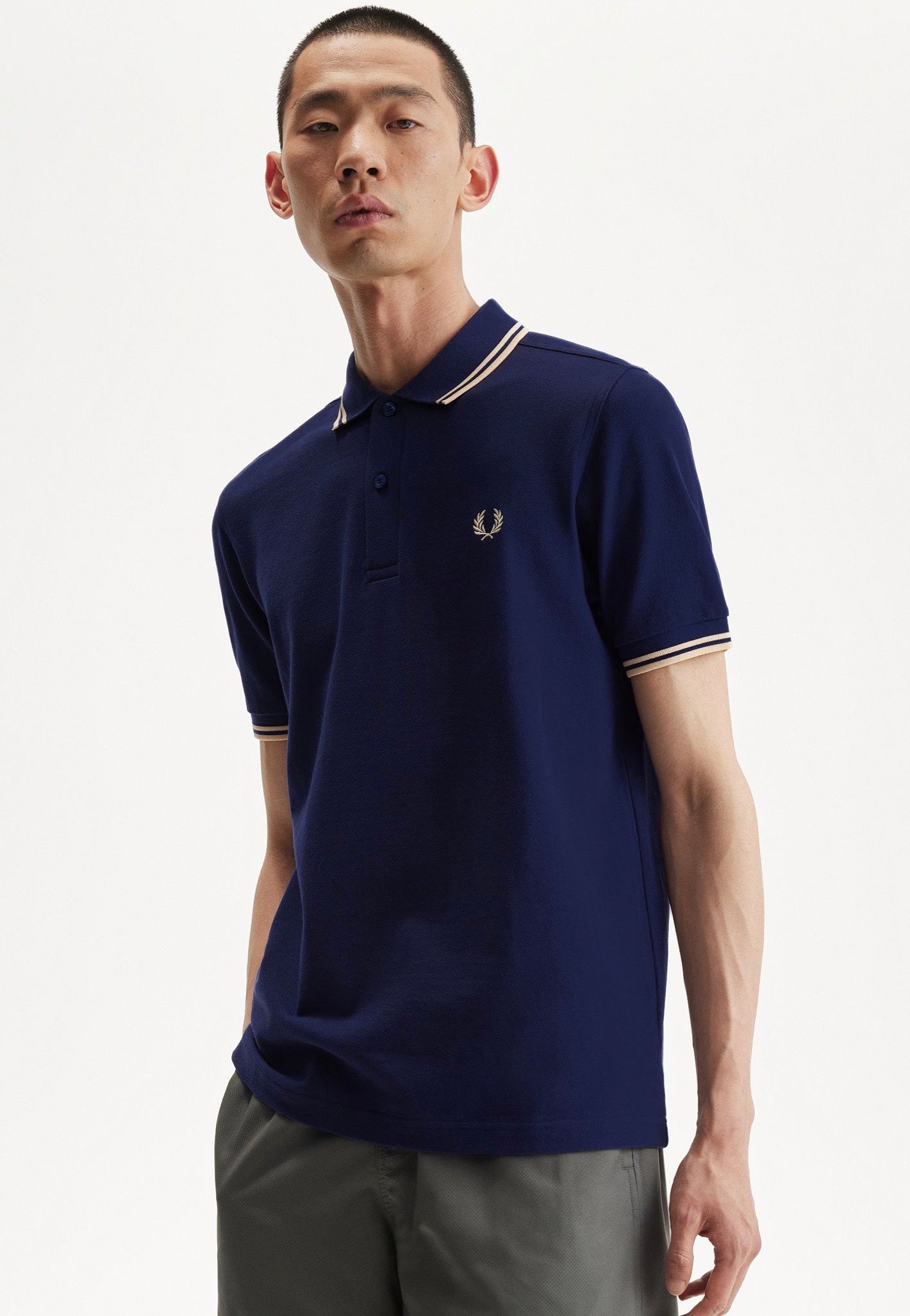 Fred Perry - Twin Tipped French Navy/Ice Cream - Polo | Men-Image