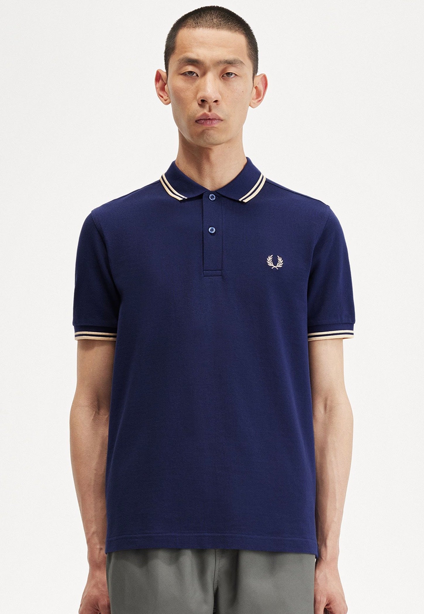 Fred Perry - Twin Tipped French Navy/Ice Cream - Polo | Men-Image