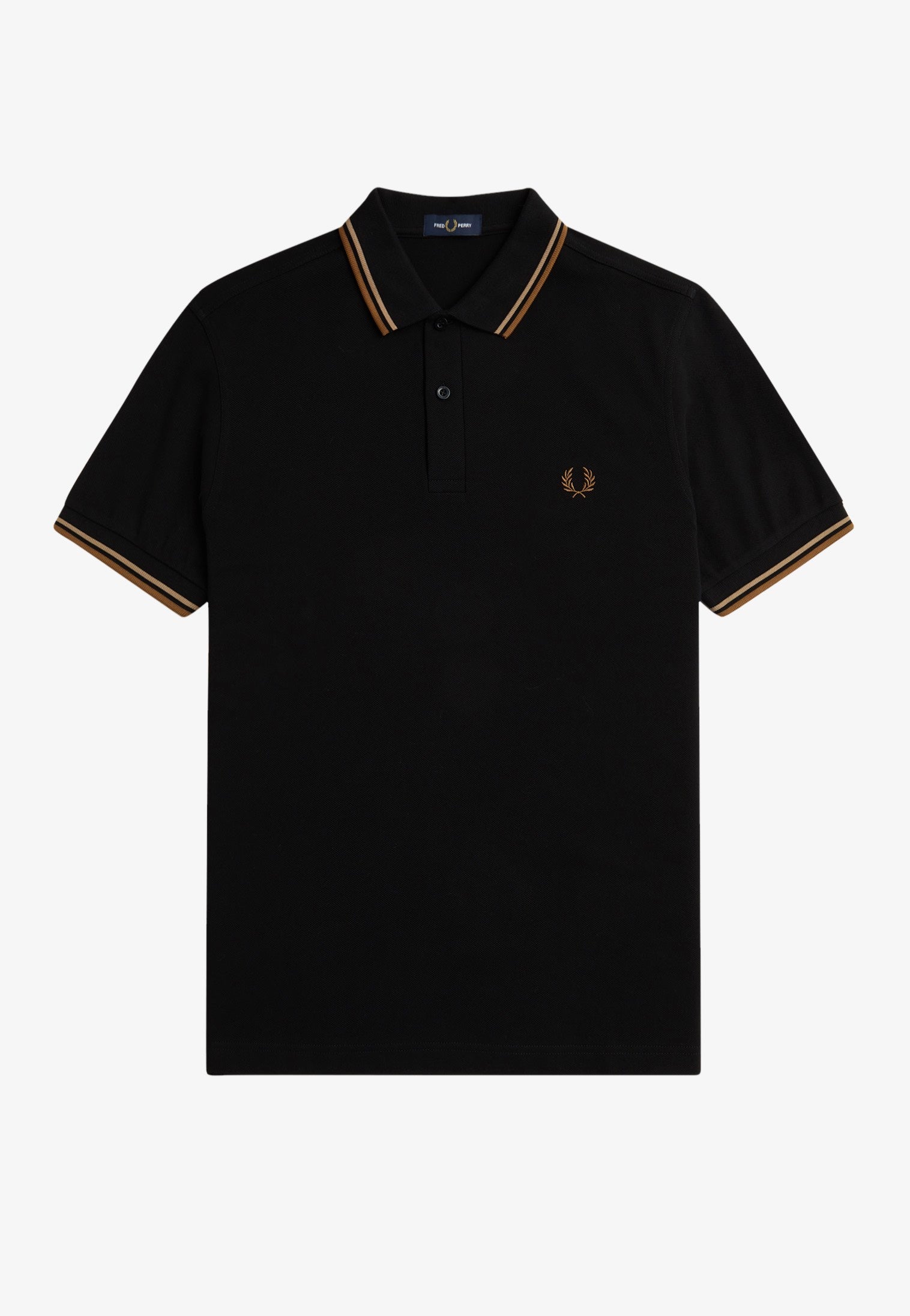 Fred Perry - Twin Tipped Black/Warm Stone/Shaded Stone - Polo | Men-Image