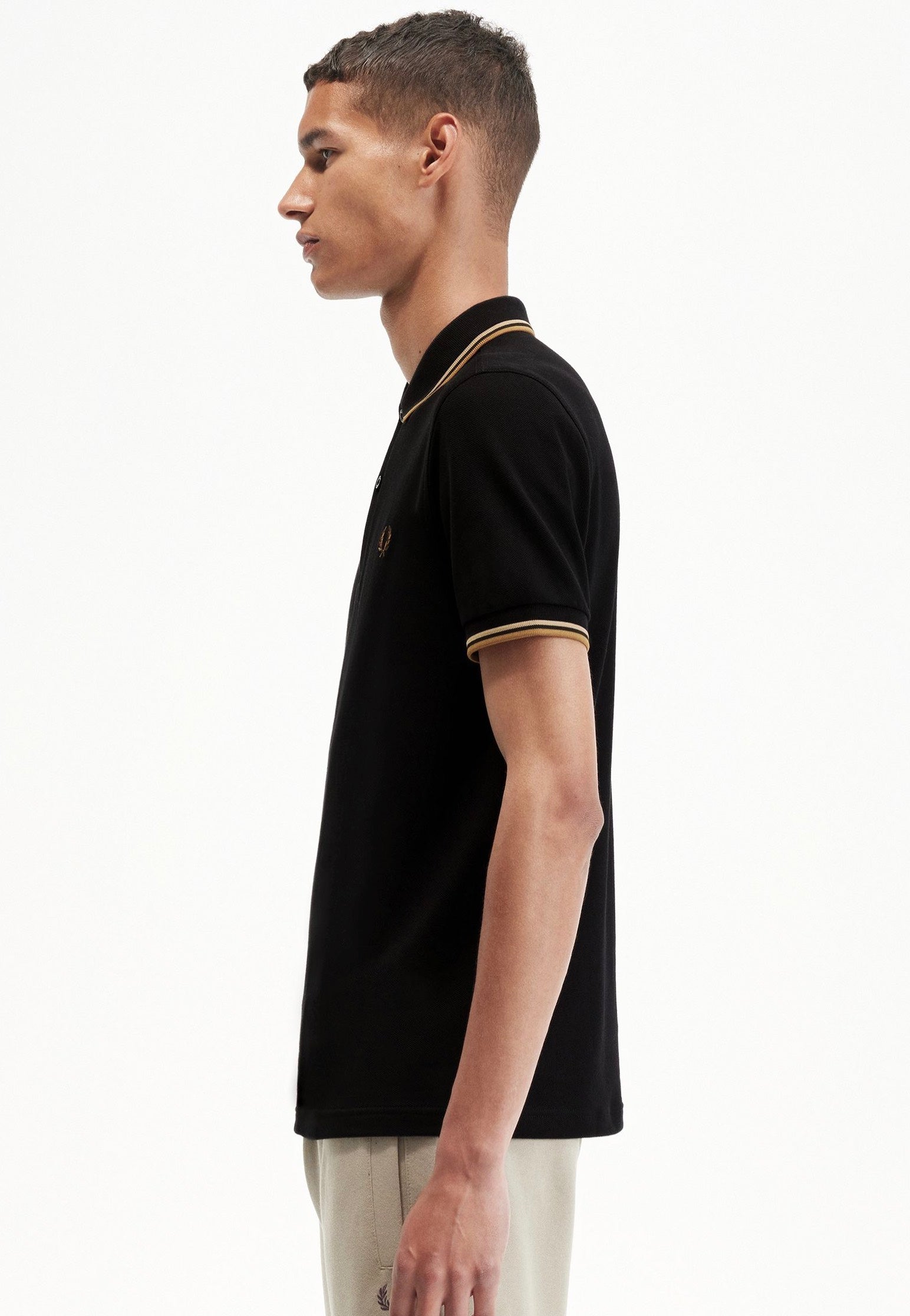 Fred Perry - Twin Tipped Black/Warm Stone/Shaded Stone - Polo | Men-Image