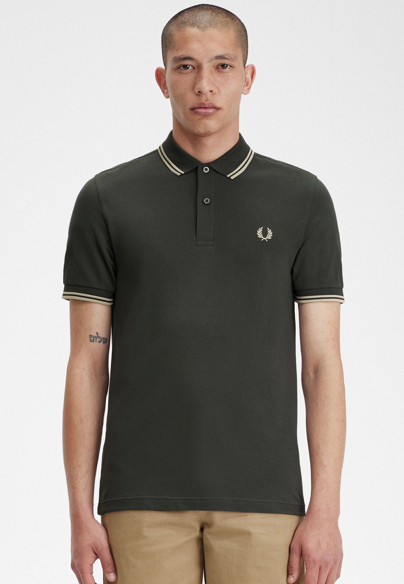 Fred Perry - Twin Tipped Field Green/Oatmeal - Polo | Men-Image