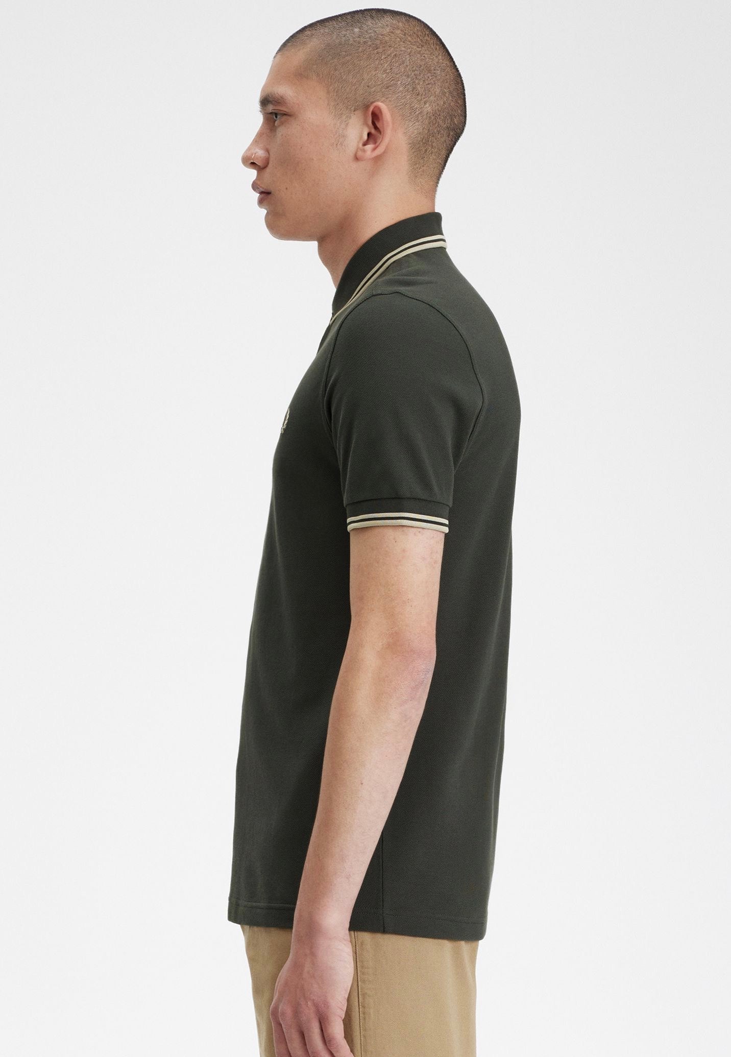 Fred Perry - Twin Tipped Field Green/Oatmeal - Polo | Men-Image