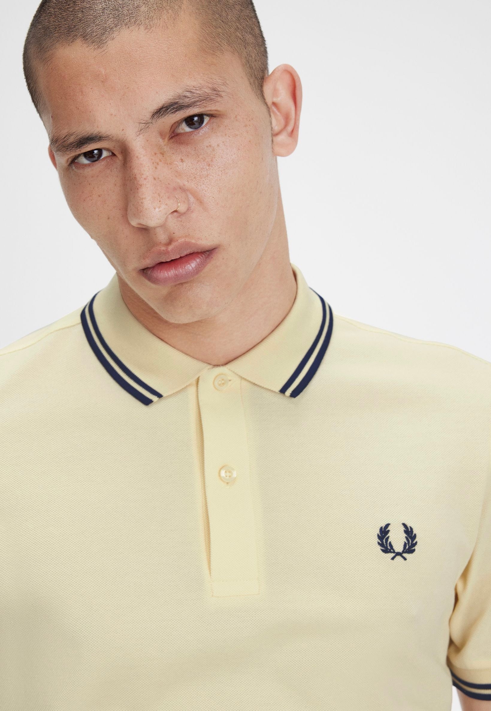 Fred Perry - Twin Tipped Ice Cream/French Navy - Polo | Men-Image