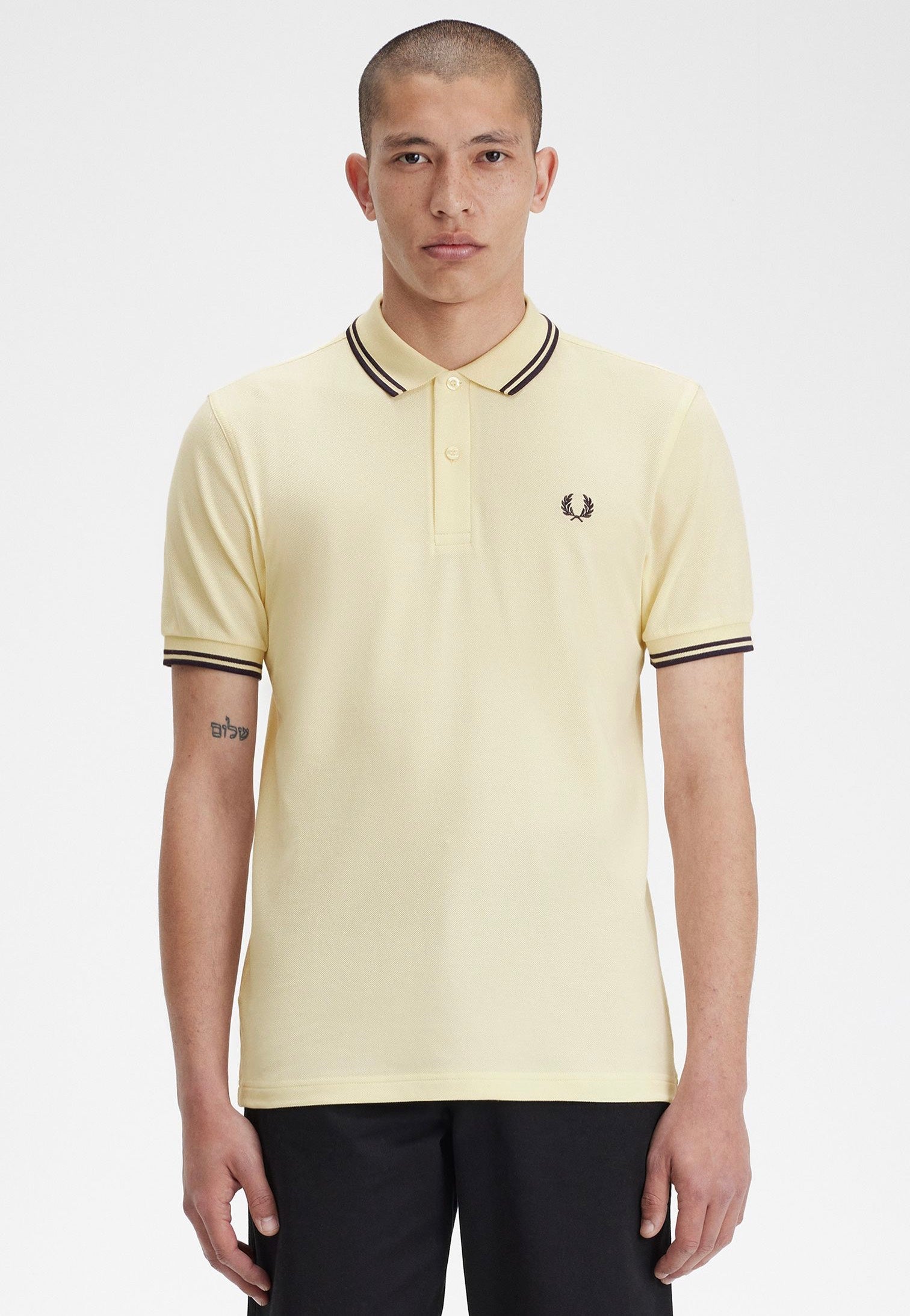 Fred Perry - Twin Tipped Ice Cream/French Navy - Polo | Men-Image