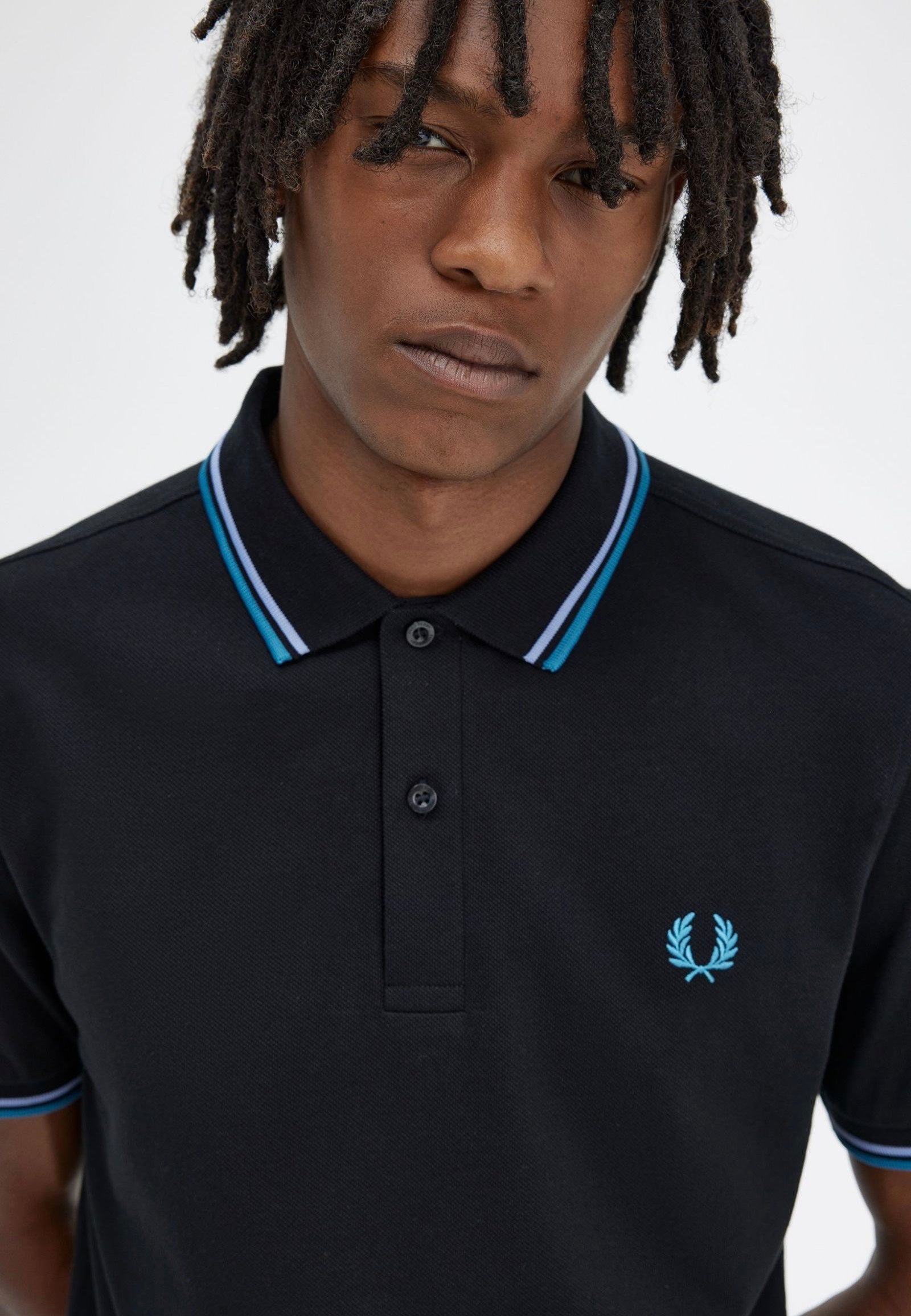 Fred Perry - Twin Tipped Black/Light Smoke/Runaway Bay Ocean - Polo | Men-Image