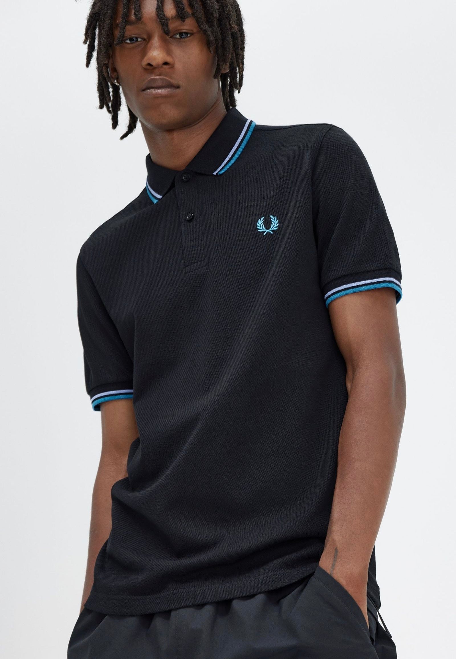 Fred Perry - Twin Tipped Black/Light Smoke/Runaway Bay Ocean - Polo | Men-Image