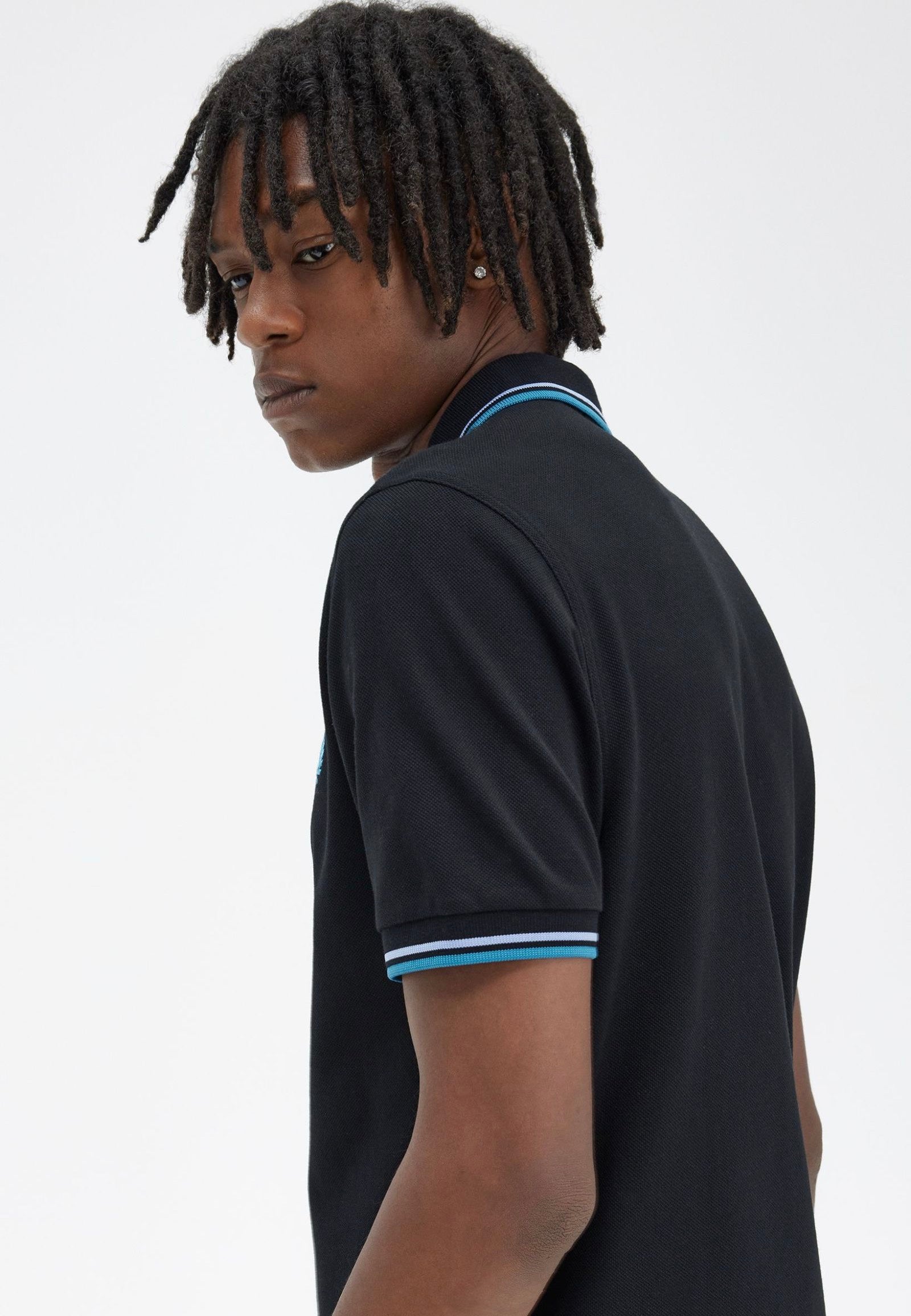 Fred Perry - Twin Tipped Black/Light Smoke/Runaway Bay Ocean - Polo | Men-Image