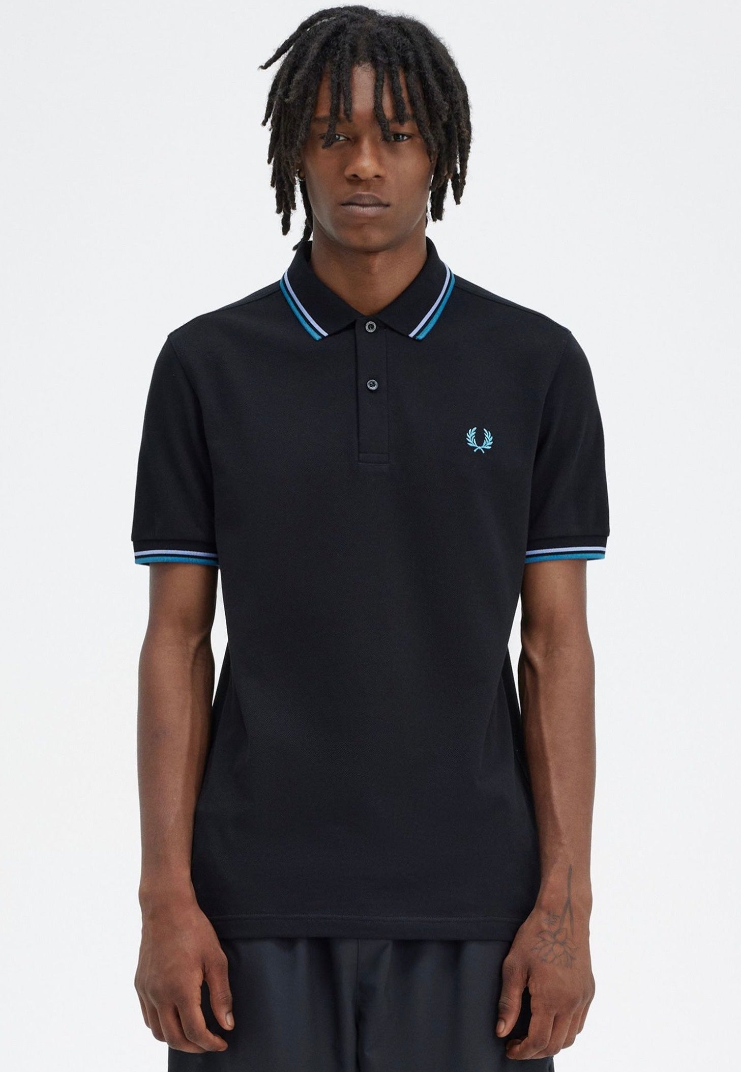 Fred Perry - Twin Tipped Black/Light Smoke/Runaway Bay Ocean - Polo | Men-Image