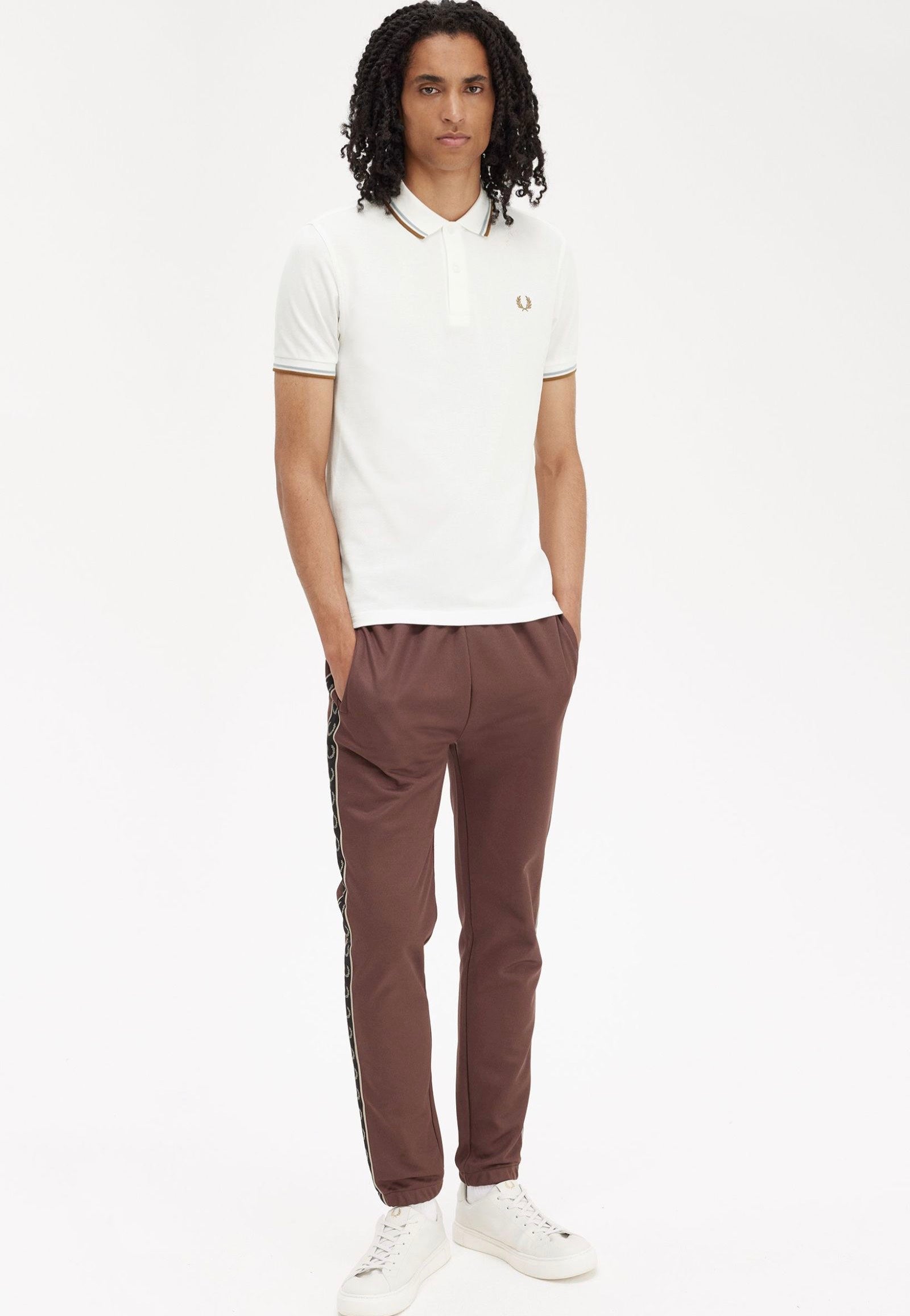 Fred Perry - Twin Tipped Snow White/Silver Blue/Dark Caramel - Polo | Men-Image