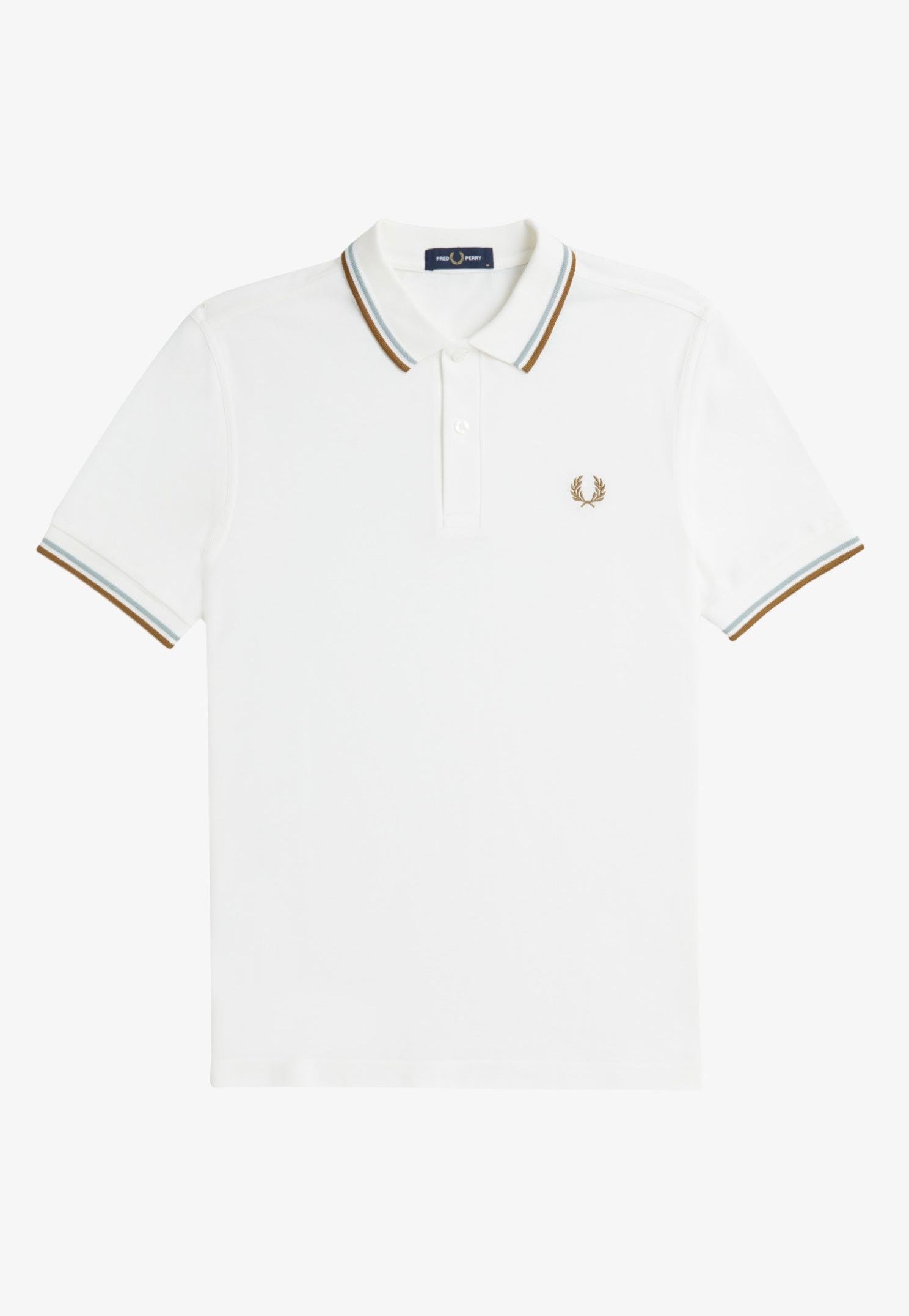 Fred Perry - Twin Tipped Snow White/Silver Blue/Dark Caramel - Polo | Men-Image