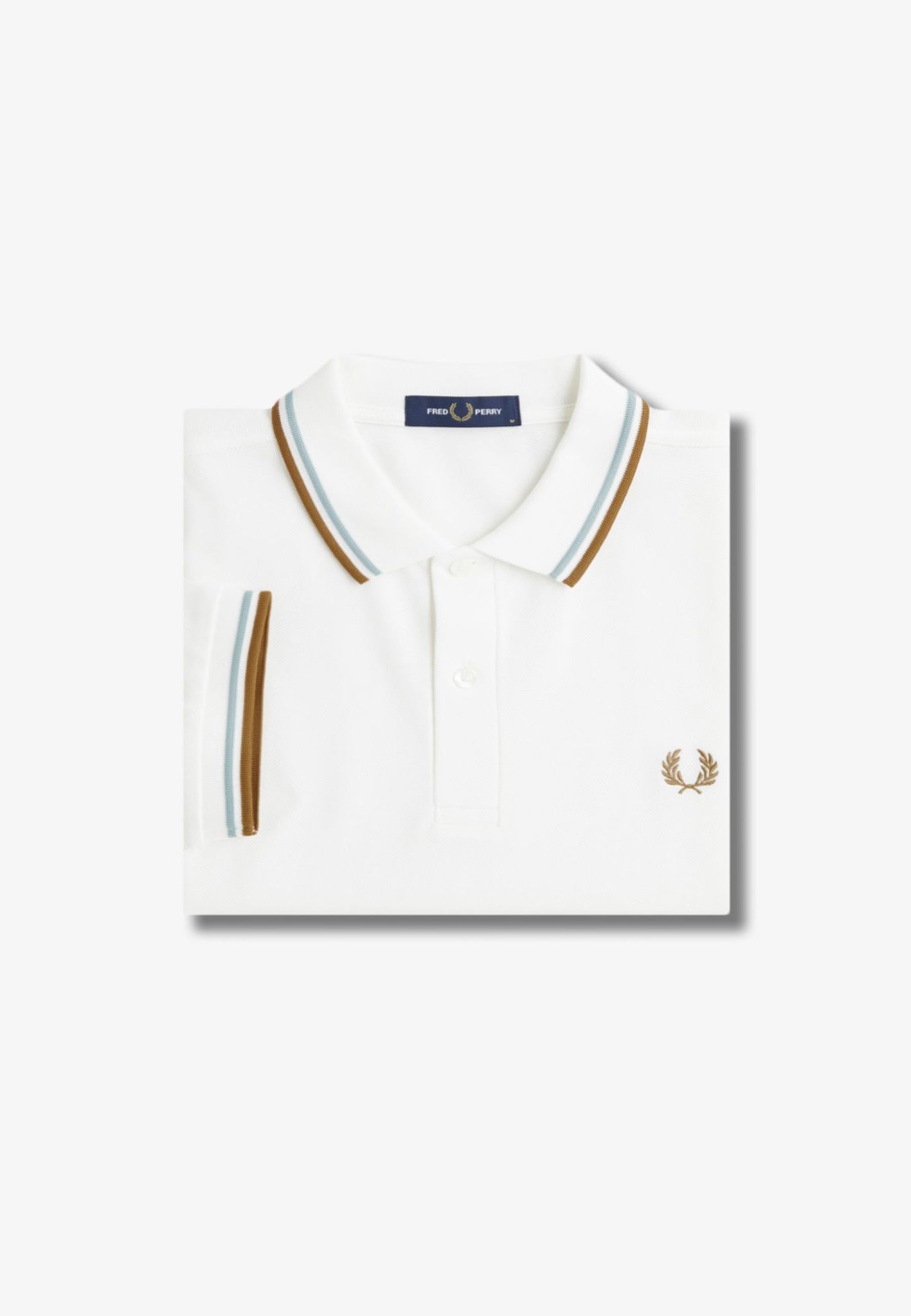 Fred Perry - Twin Tipped Snow White/Silver Blue/Dark Caramel - Polo | Men-Image