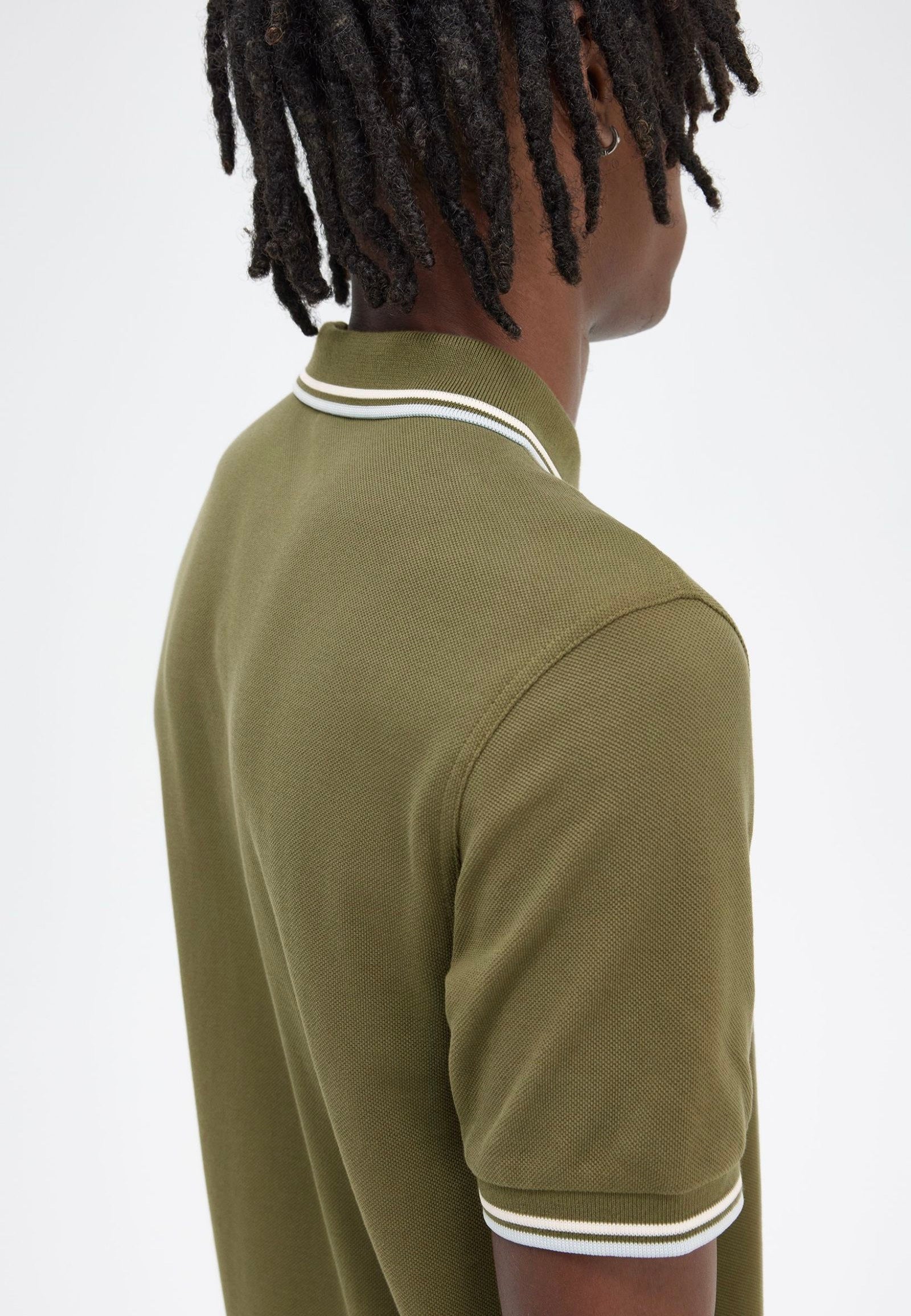 Fred Perry - Twin Tipped Uniform Green/Snow White/Light Ice - Polo | Men-Image