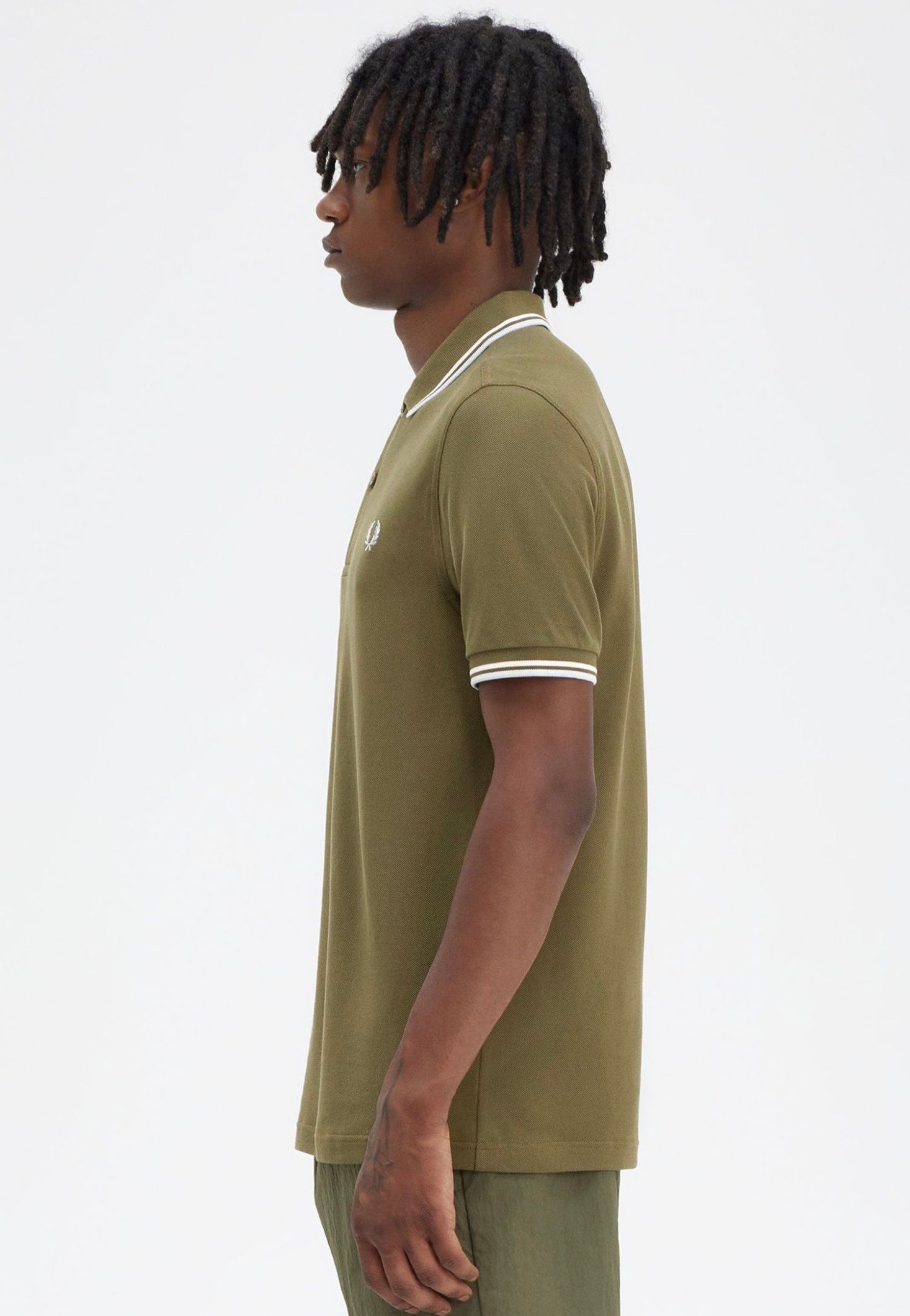 Fred Perry - Twin Tipped Uniform Green/Snow White/Light Ice - Polo | Men-Image