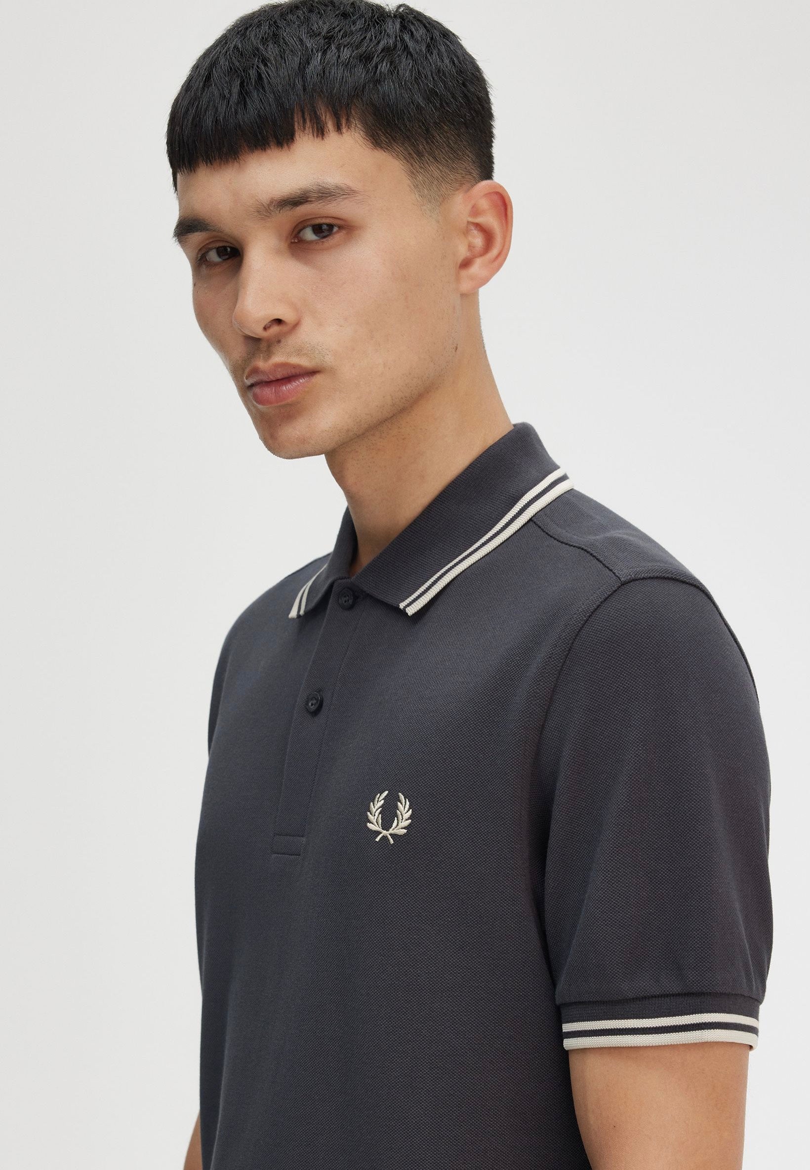 Fred Perry - Twin Tipped Anchor Grey/Oatmeal - Polo | Men-Image