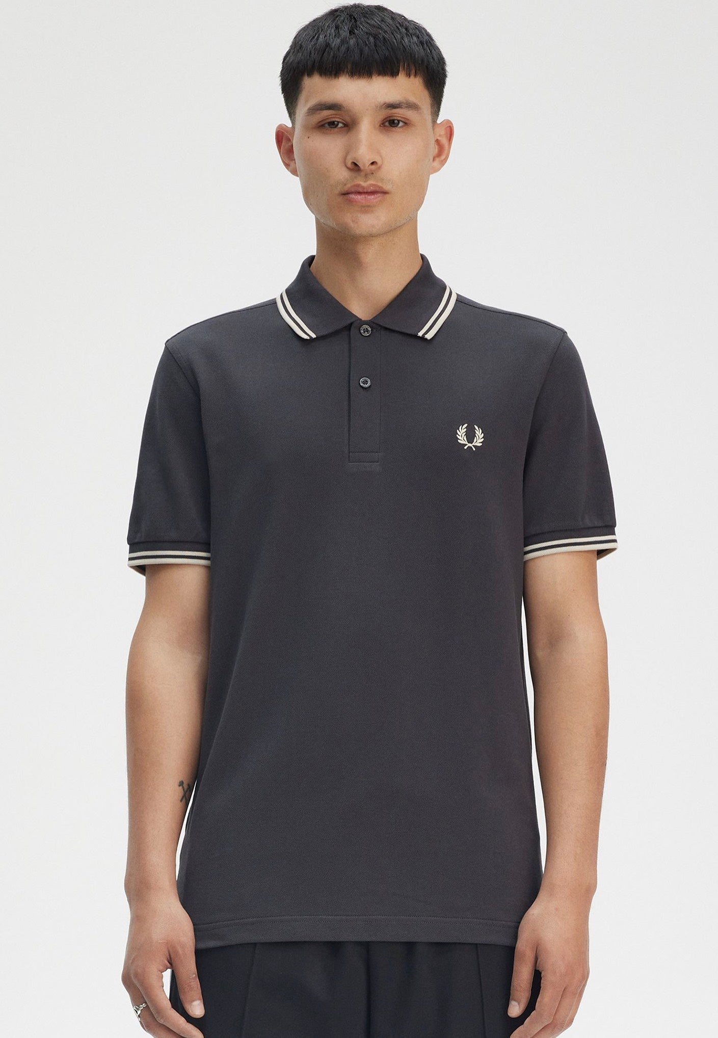 Fred Perry - Twin Tipped Anchor Grey/Oatmeal - Polo | Men-Image