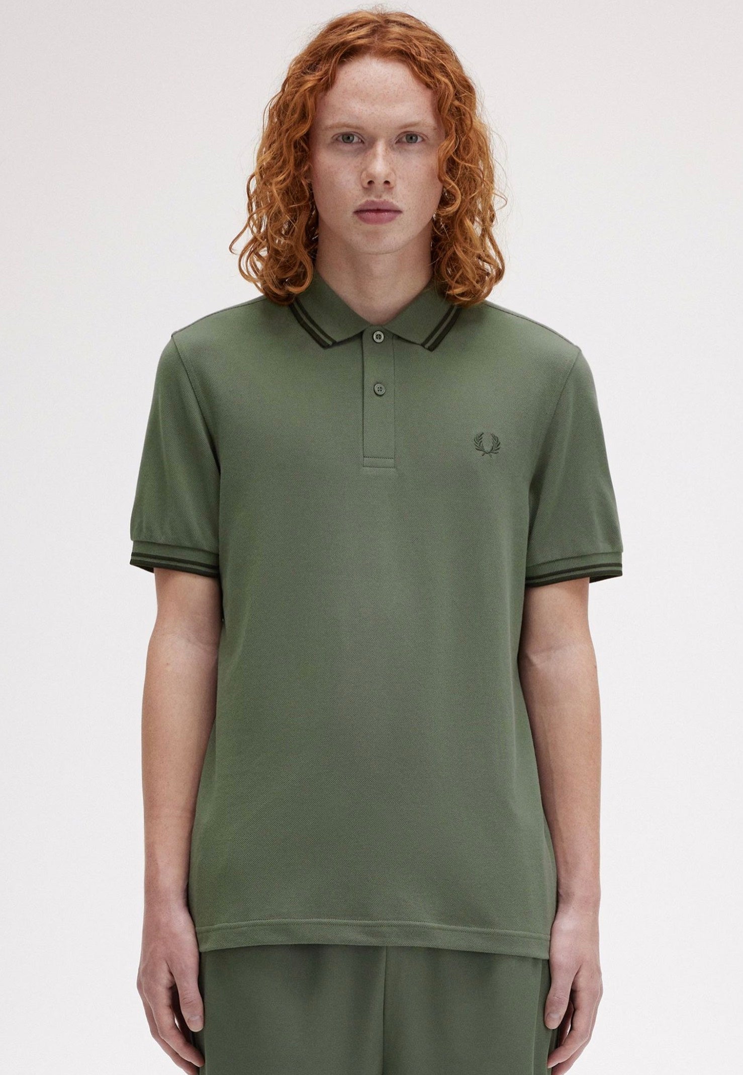 Fred Perry - Twin Tipped Laurel Wreath Green/Night Green/Night Green - Polo | Men-Image