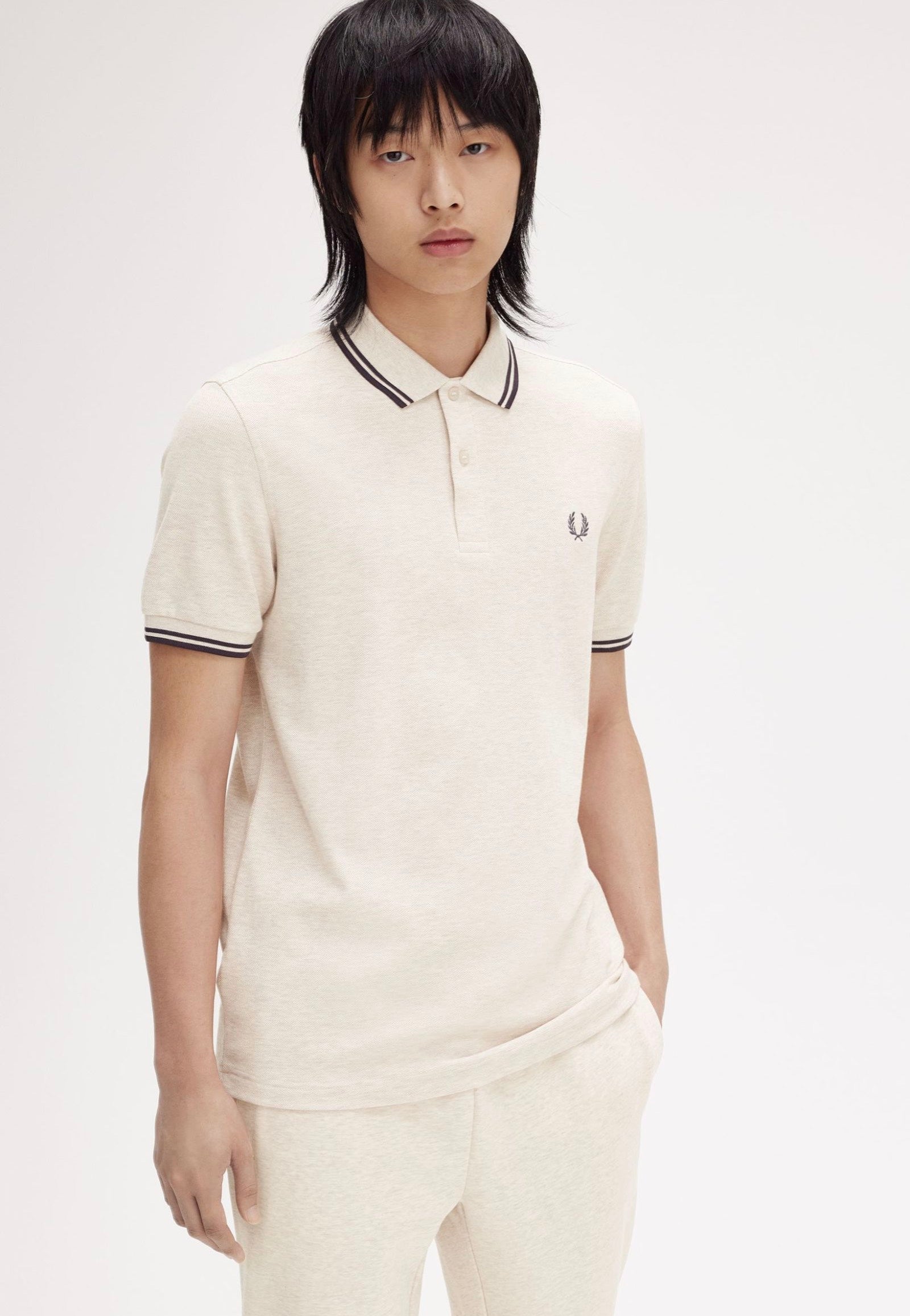 Fred Perry - Twin Tipped Porridge Marl/Anchor Grey/Anchor Grey - Polo | Men-Image