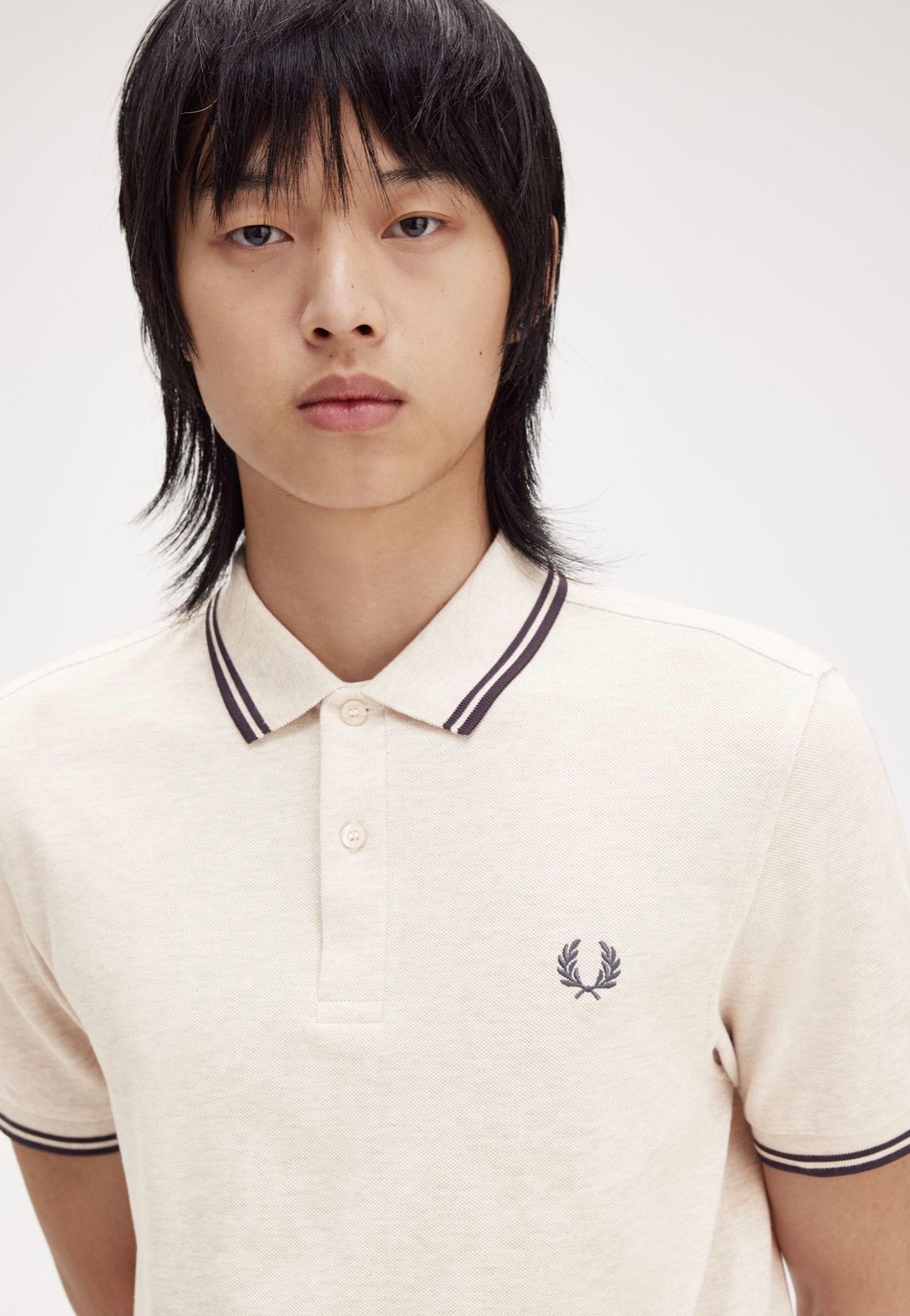 Fred Perry - Twin Tipped Porridge Marl/Anchor Grey/Anchor Grey - Polo | Men-Image