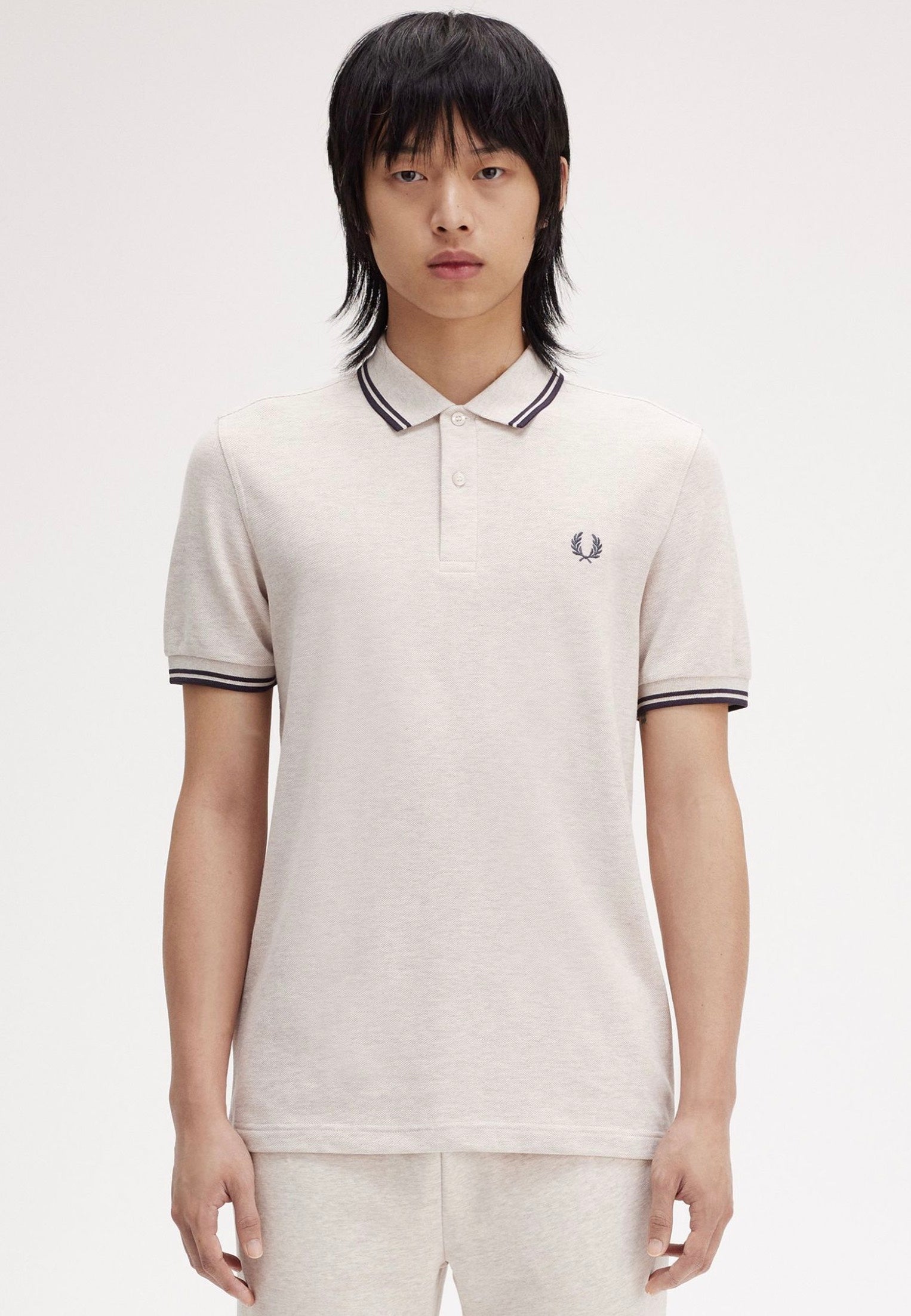 Fred Perry - Twin Tipped Porridge Marl/Anchor Grey/Anchor Grey - Polo | Men-Image