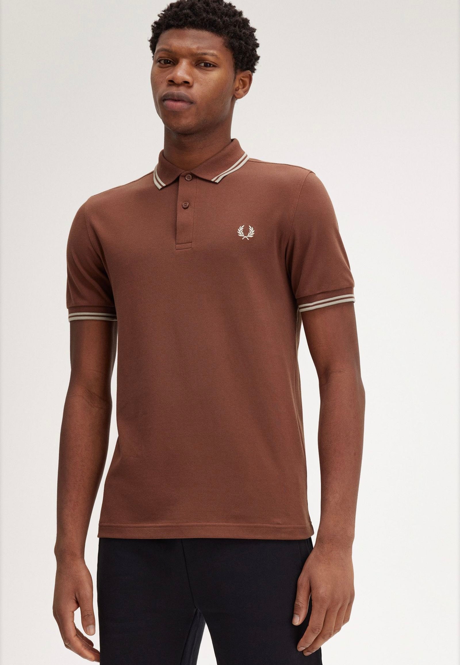 Fred Perry - Twin Tipped Whisky Brown/Porridge Marl/Porridge Marl - Polo | Men-Image