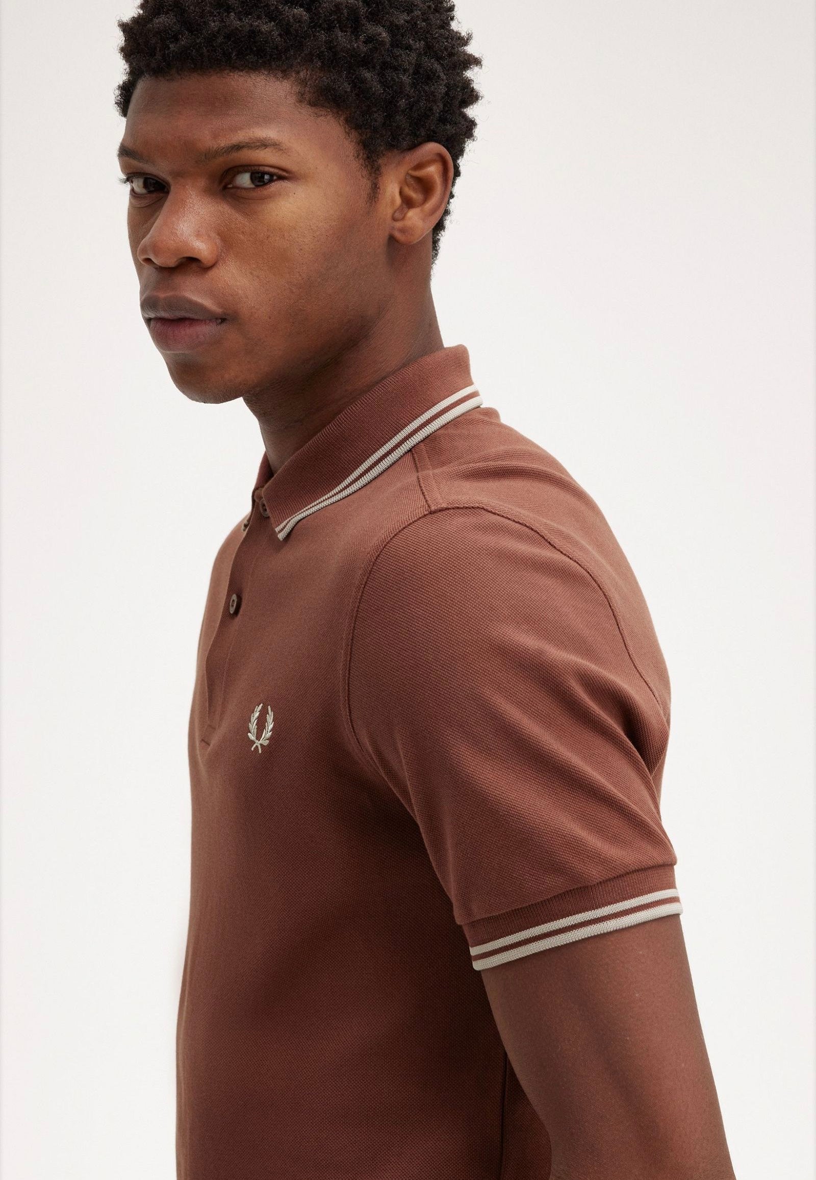 Fred Perry - Twin Tipped Whisky Brown/Porridge Marl/Porridge Marl - Polo | Men-Image