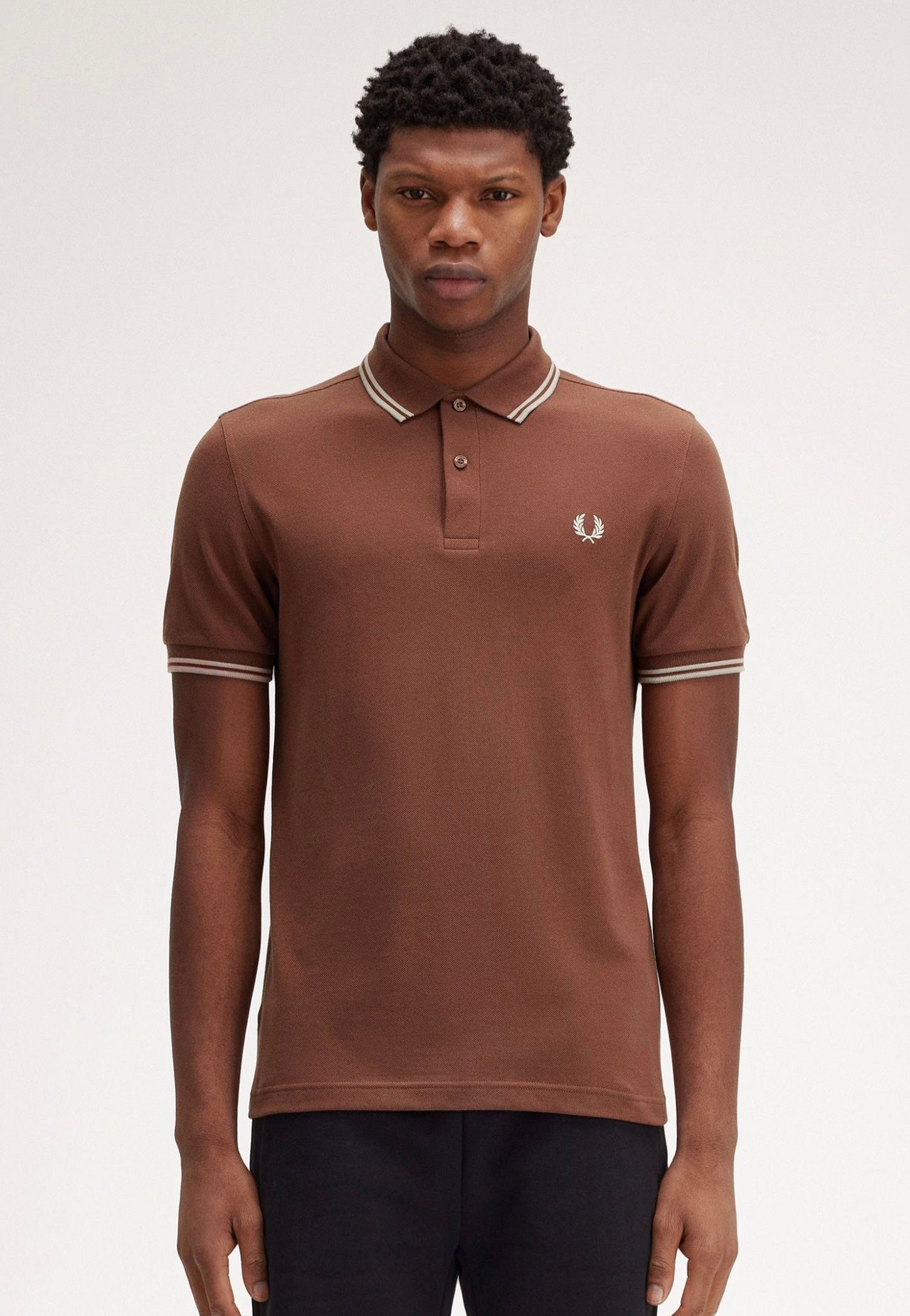 Fred Perry - Twin Tipped Whisky Brown/Porridge Marl/Porridge Marl - Polo | Men-Image