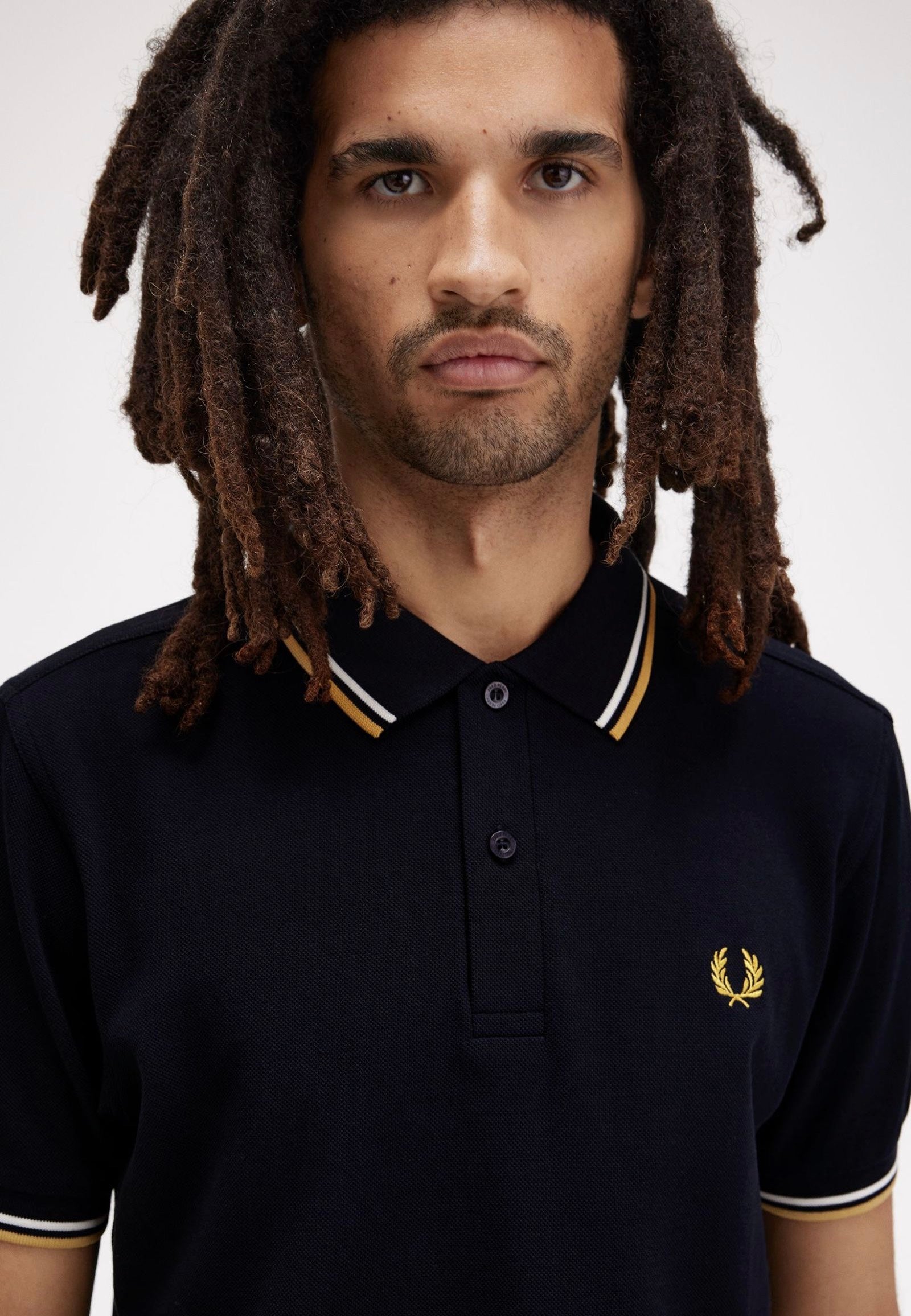 Fred Perry - Twin Tipped Navy/Ecru/Honeycomb - Polo | Men-Image