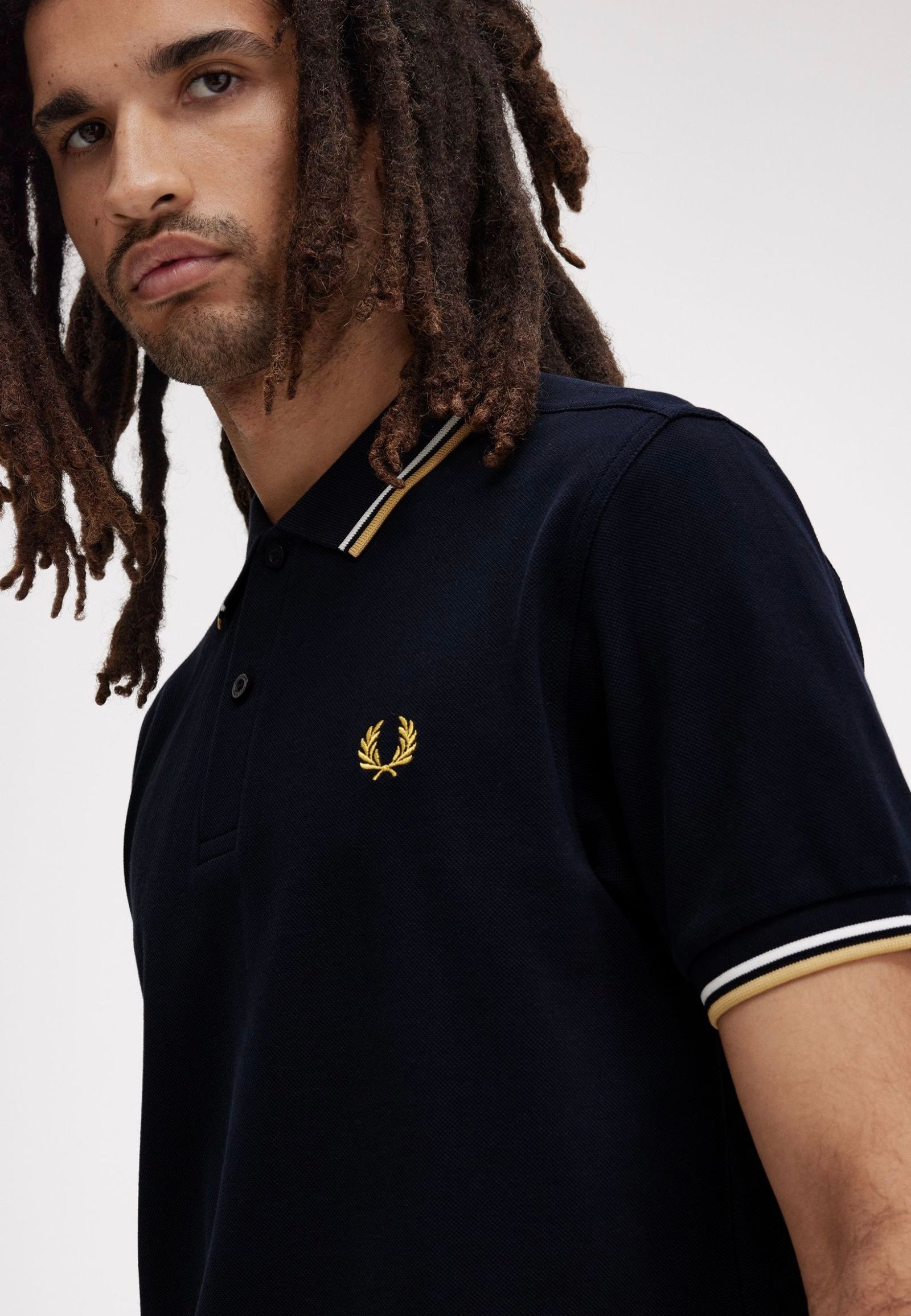 Fred Perry - Twin Tipped Navy/Ecru/Honeycomb - Polo | Men-Image