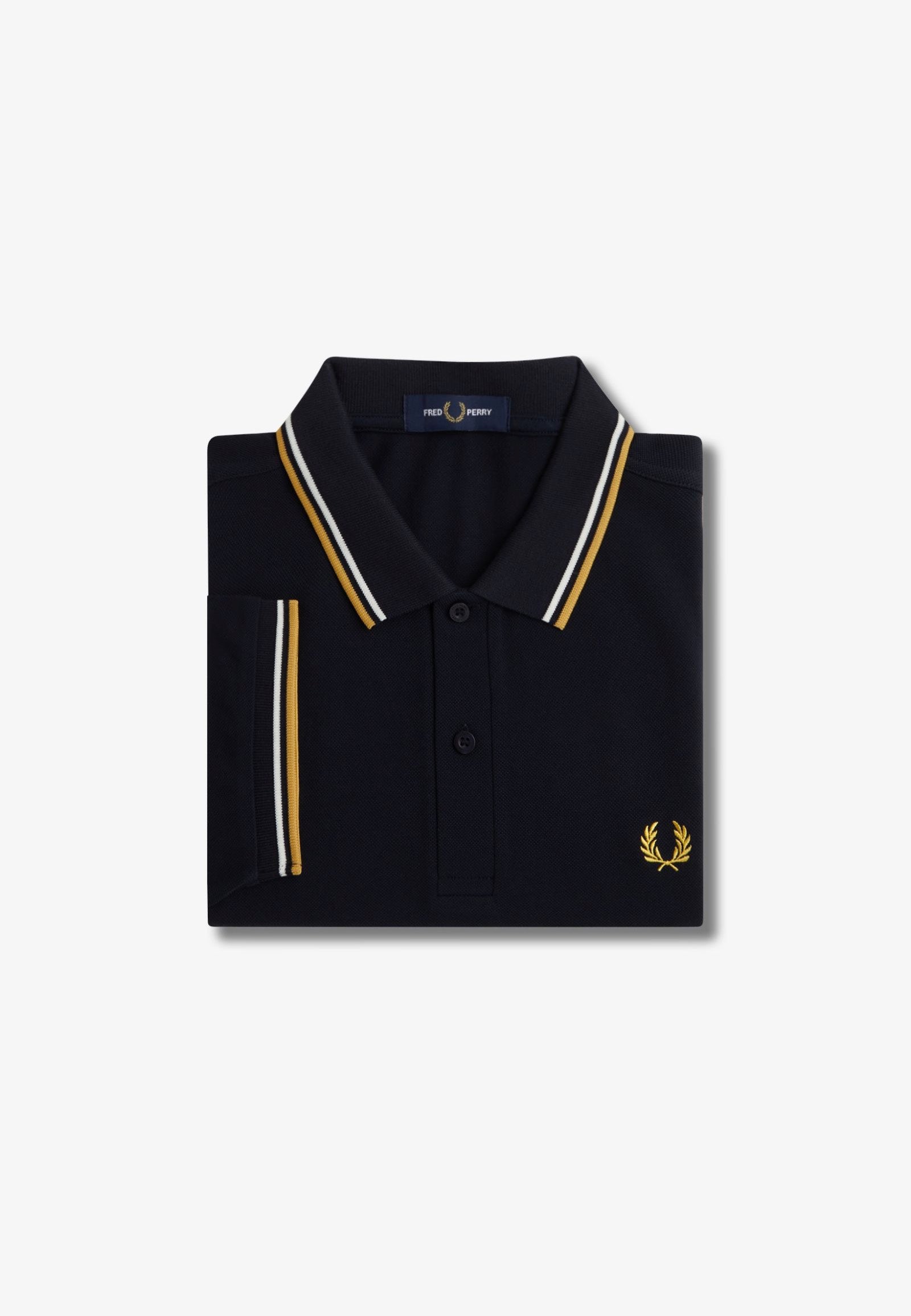 Fred Perry - Twin Tipped Navy/Ecru/Honeycomb - Polo | Men-Image