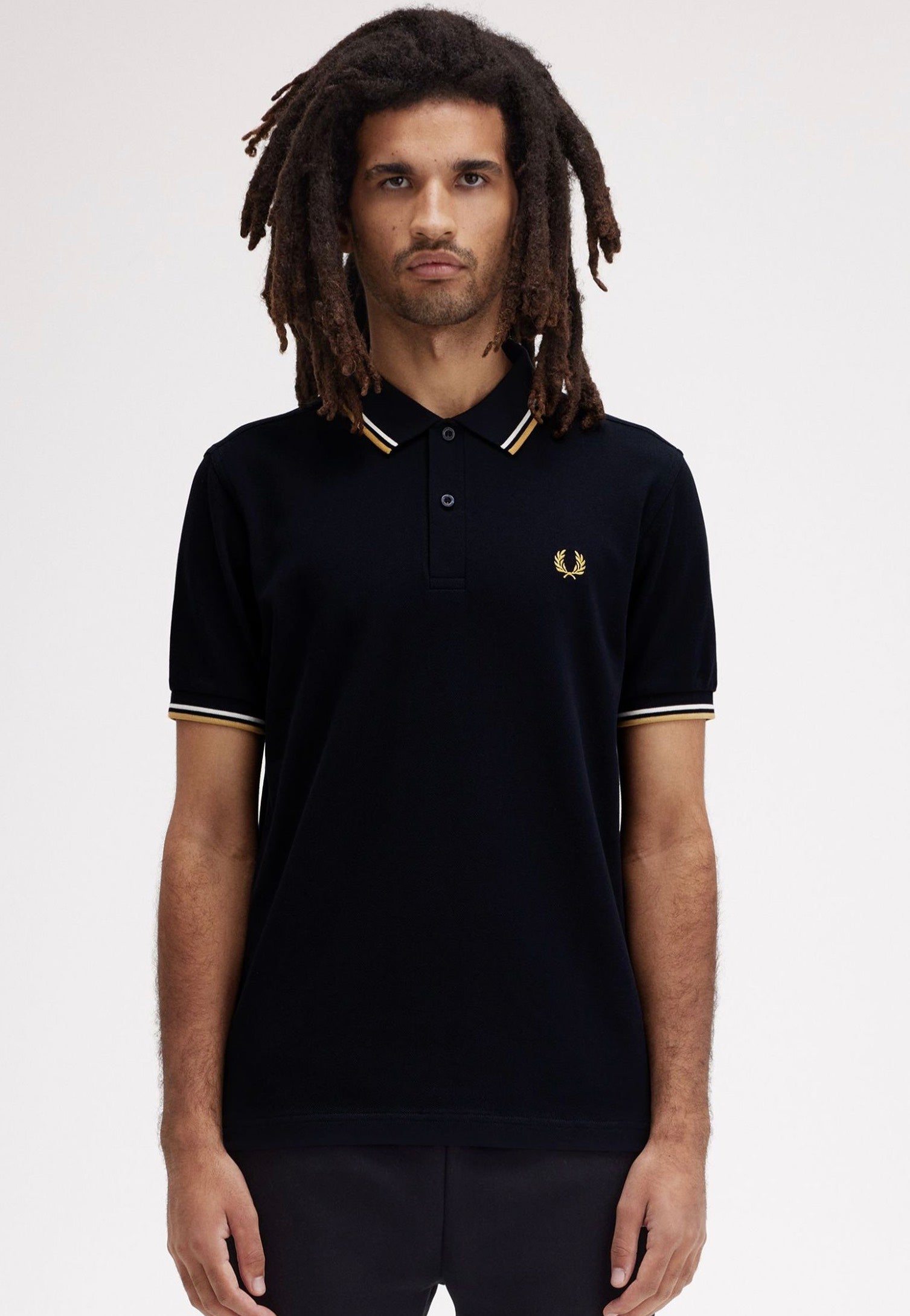 Fred Perry - Twin Tipped Navy/Ecru/Honeycomb - Polo | Men-Image