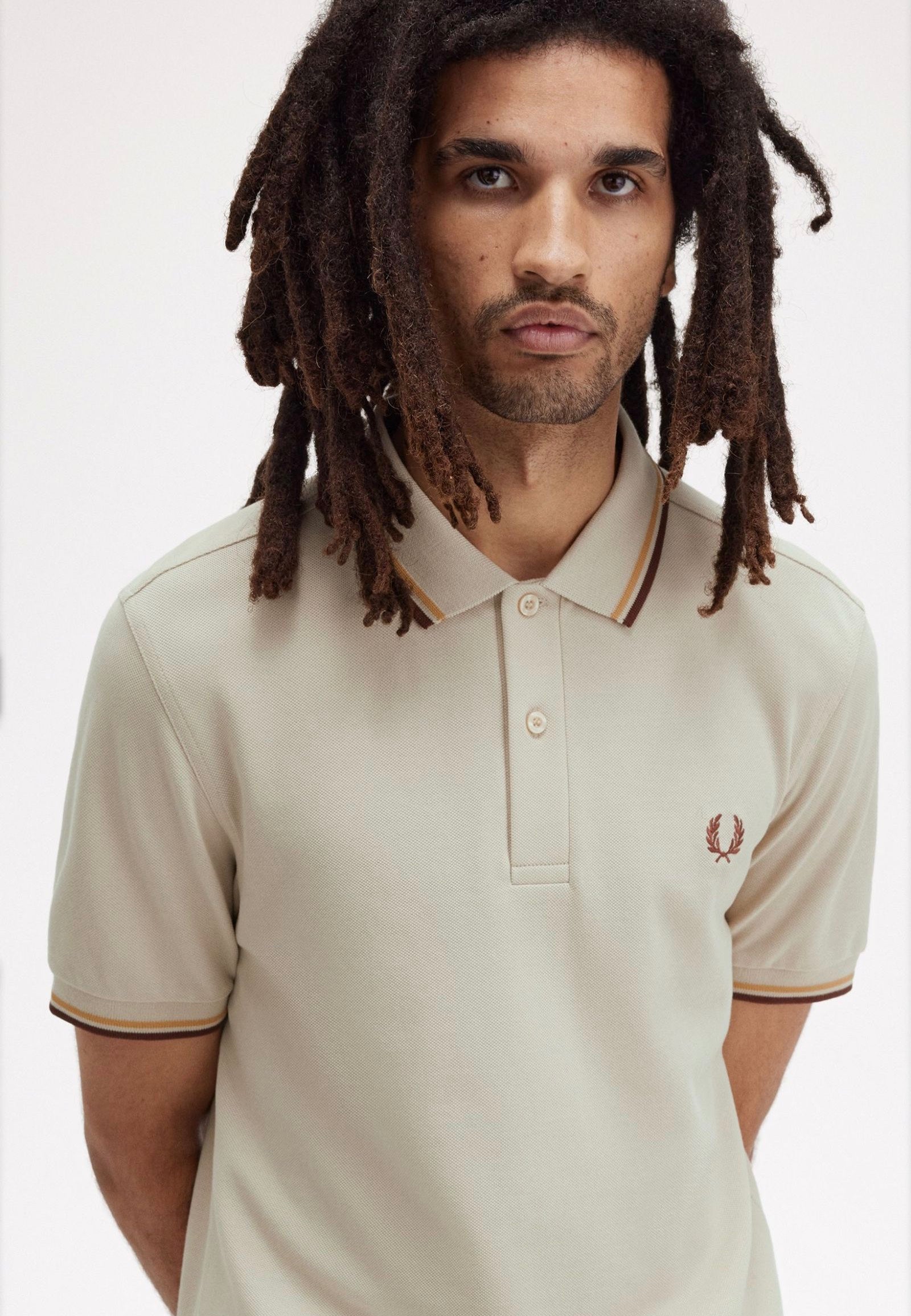 Fred Perry - Twin Tipped Oatmeal/Honeycomb/Whisky Brown - Polo | Men-Image