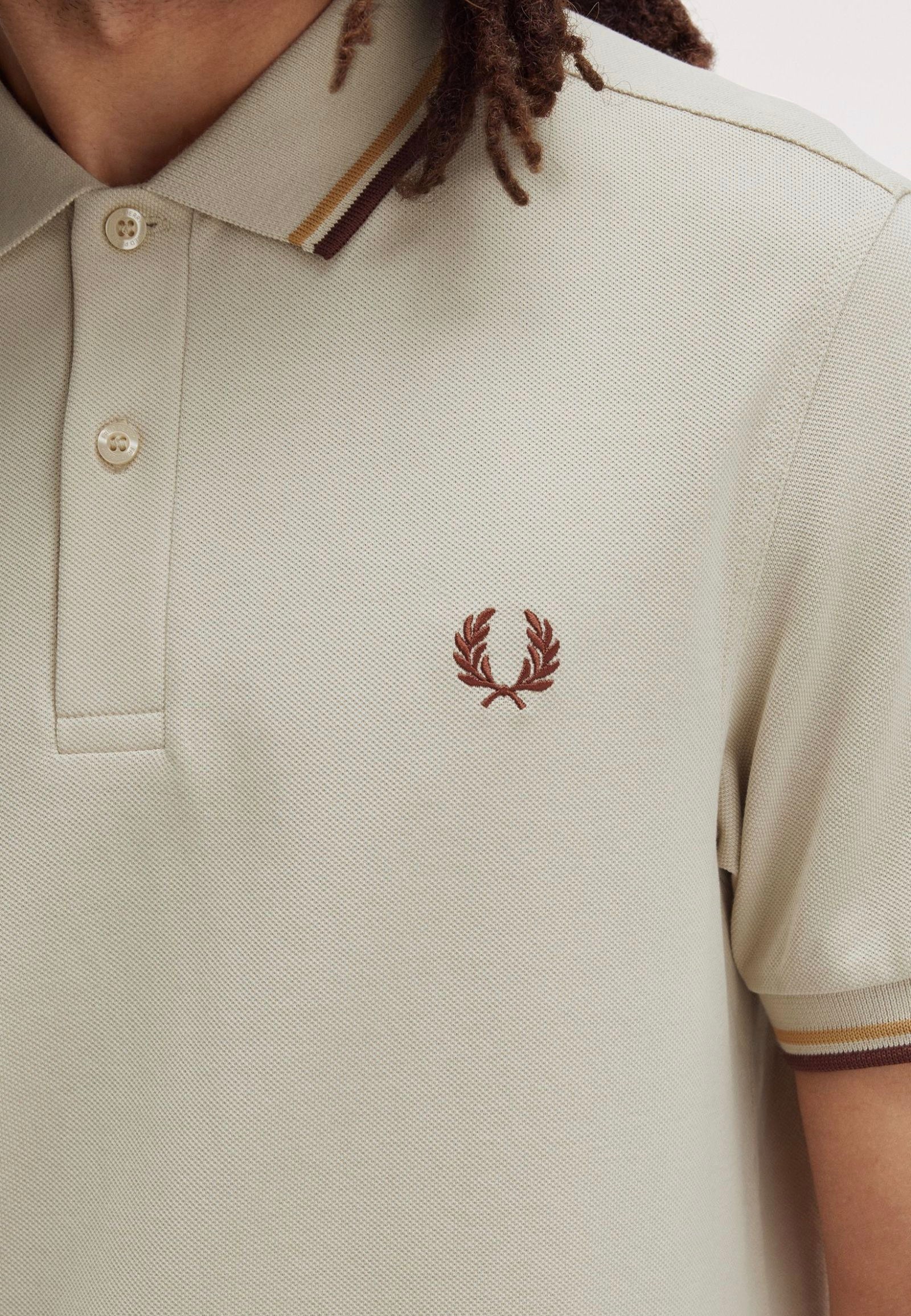 Fred Perry - Twin Tipped Oatmeal/Honeycomb/Whisky Brown - Polo | Men-Image