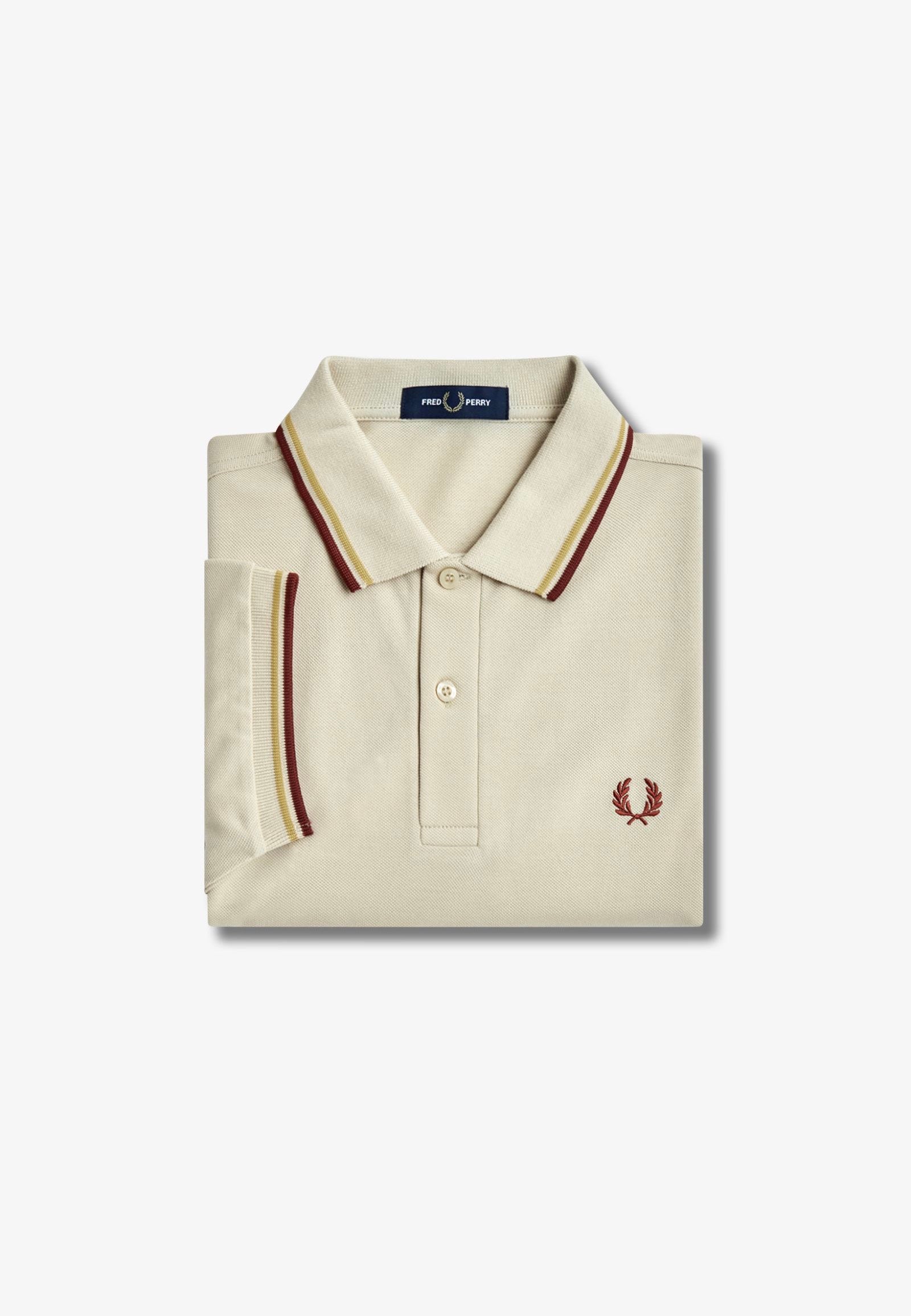 Fred Perry - Twin Tipped Oatmeal/Honeycomb/Whisky Brown - Polo | Men-Image