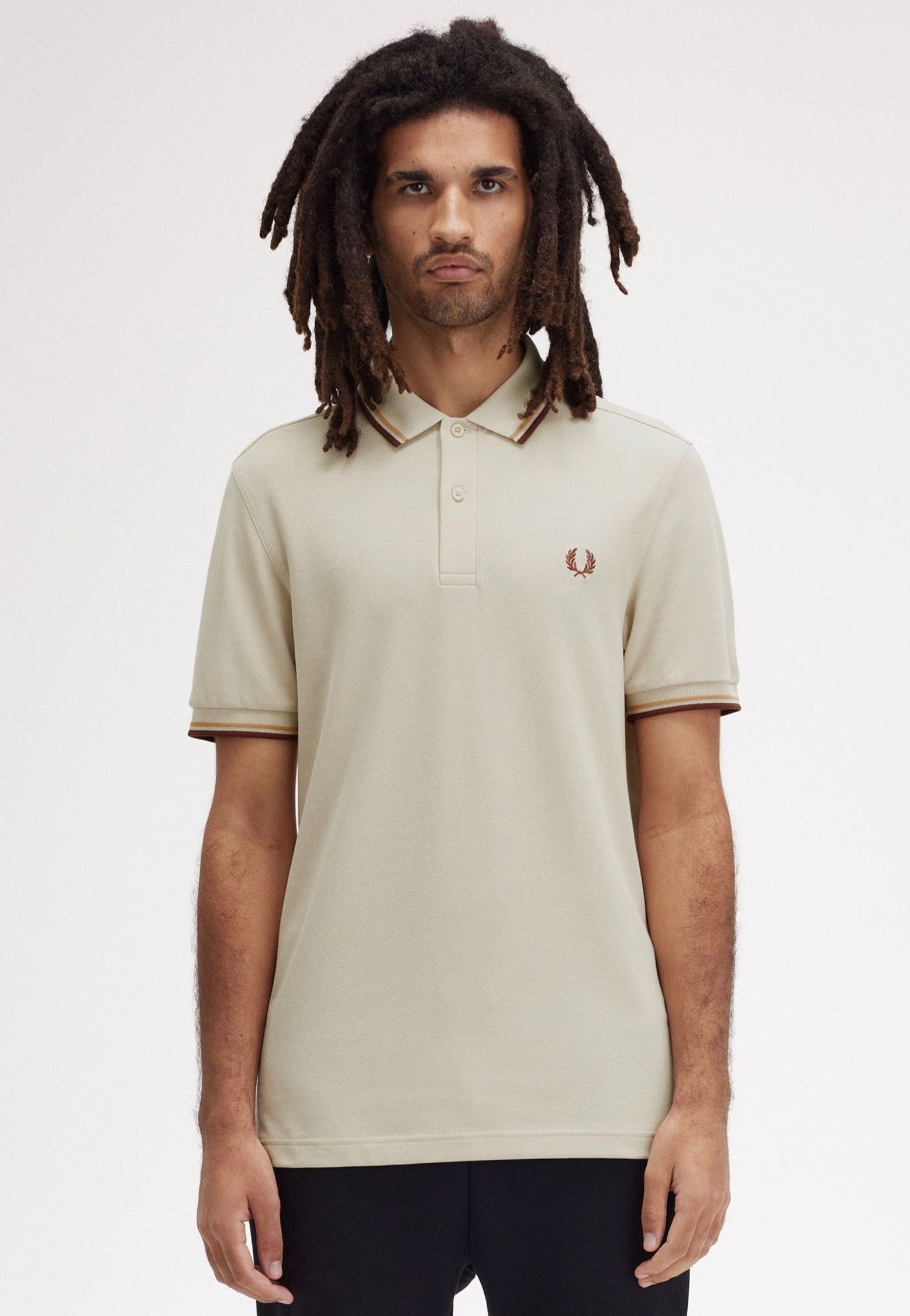 Fred Perry - Twin Tipped Oatmeal/Honeycomb/Whisky Brown - Polo | Men-Image