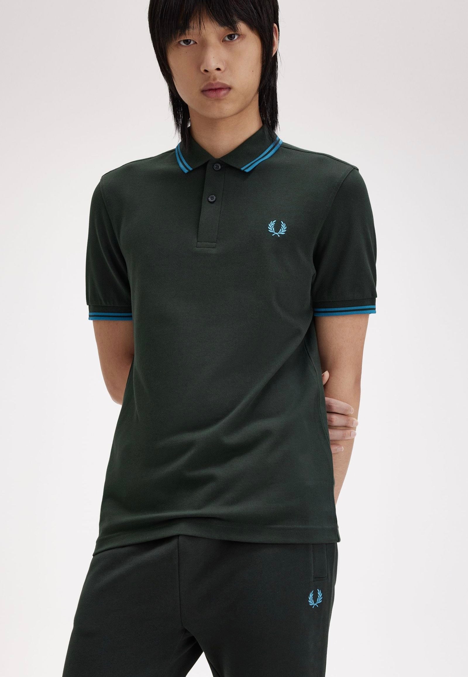 Fred Perry - Twin Tipped Night Green/Runaway Bay Ocean/Runaway Bay Ocean - Polo | Men-Image