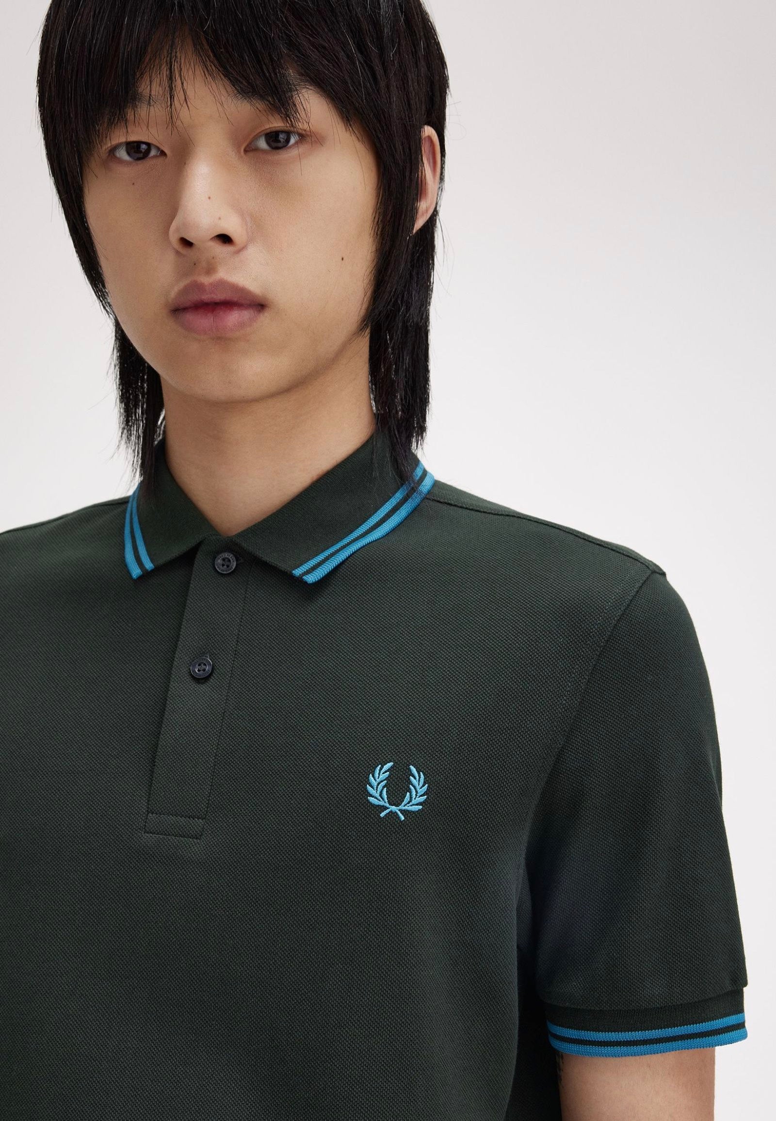 Fred Perry - Twin Tipped Night Green/Runaway Bay Ocean/Runaway Bay Ocean - Polo | Men-Image