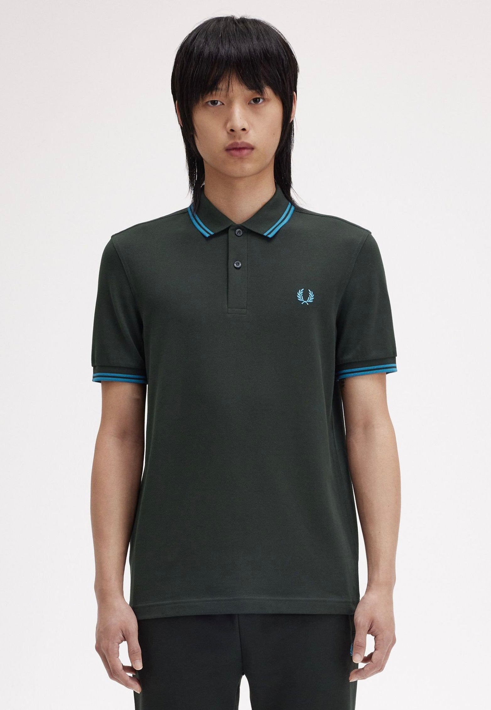 Fred Perry - Twin Tipped Night Green/Runaway Bay Ocean/Runaway Bay Ocean - Polo | Men-Image