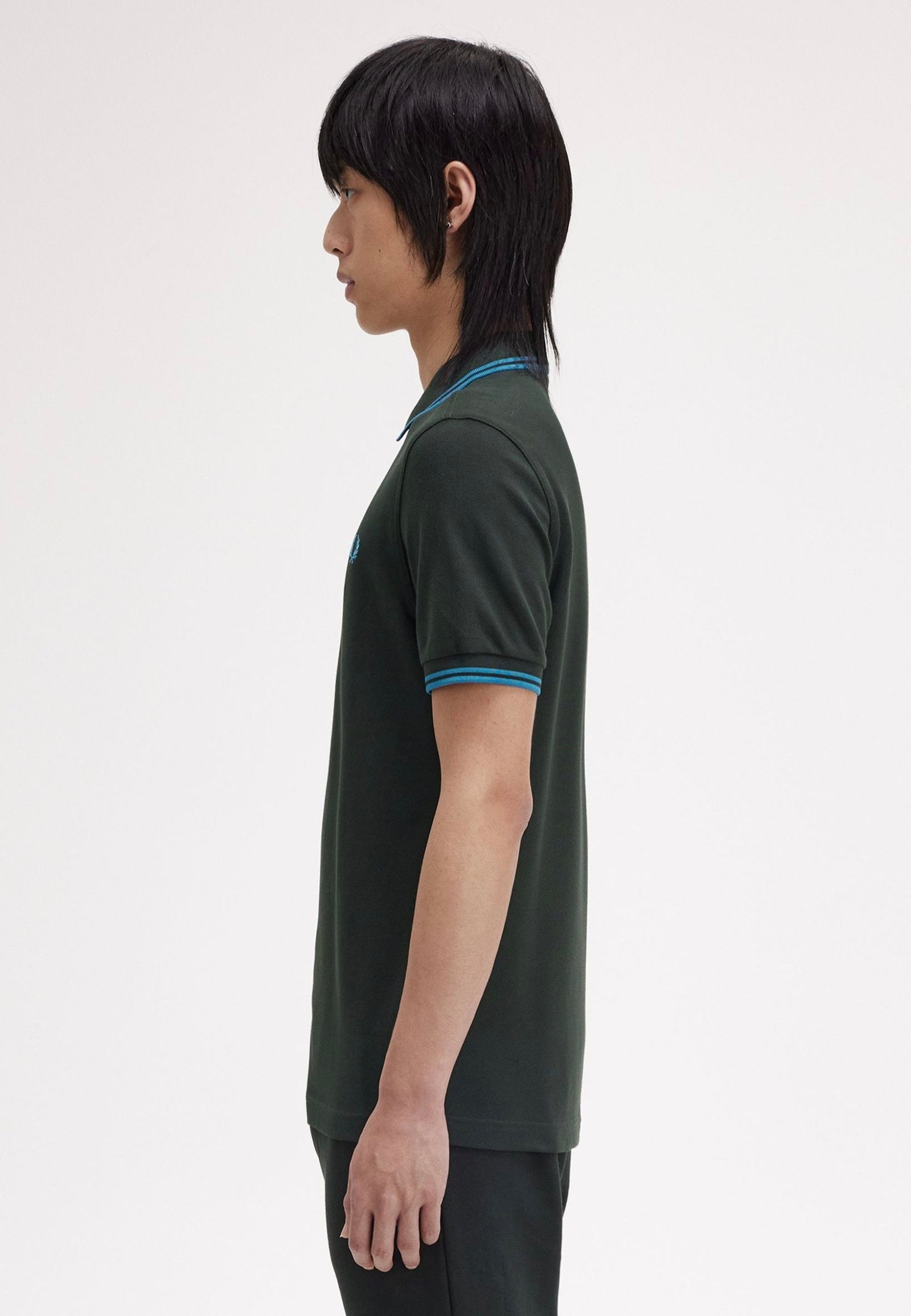 Fred Perry - Twin Tipped Night Green/Runaway Bay Ocean/Runaway Bay Ocean - Polo | Men-Image