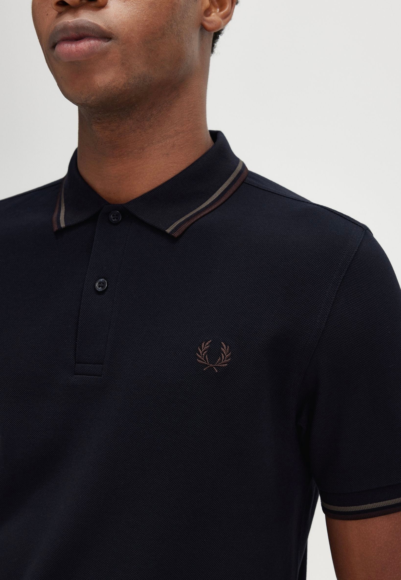 Fred Perry - Twin Tipped Navy/Laurel Wreath Green/Carrington Road Brick - Polo | Men-Image