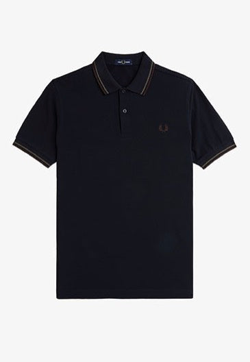 Fred Perry - Twin Tipped Navy/Laurel Wreath Green/Carrington Road Brick - Polo | Men-Image