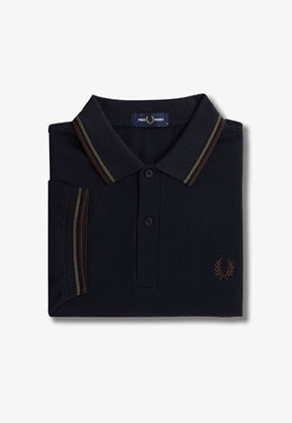 Fred Perry - Twin Tipped Navy/Laurel Wreath Green/Carrington Road Brick - Polo | Men-Image