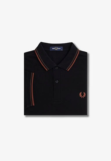 Fred Perry - Twin Tipped Black/Carrington Road Brick/Whisky Brown - Polo | Men-Image