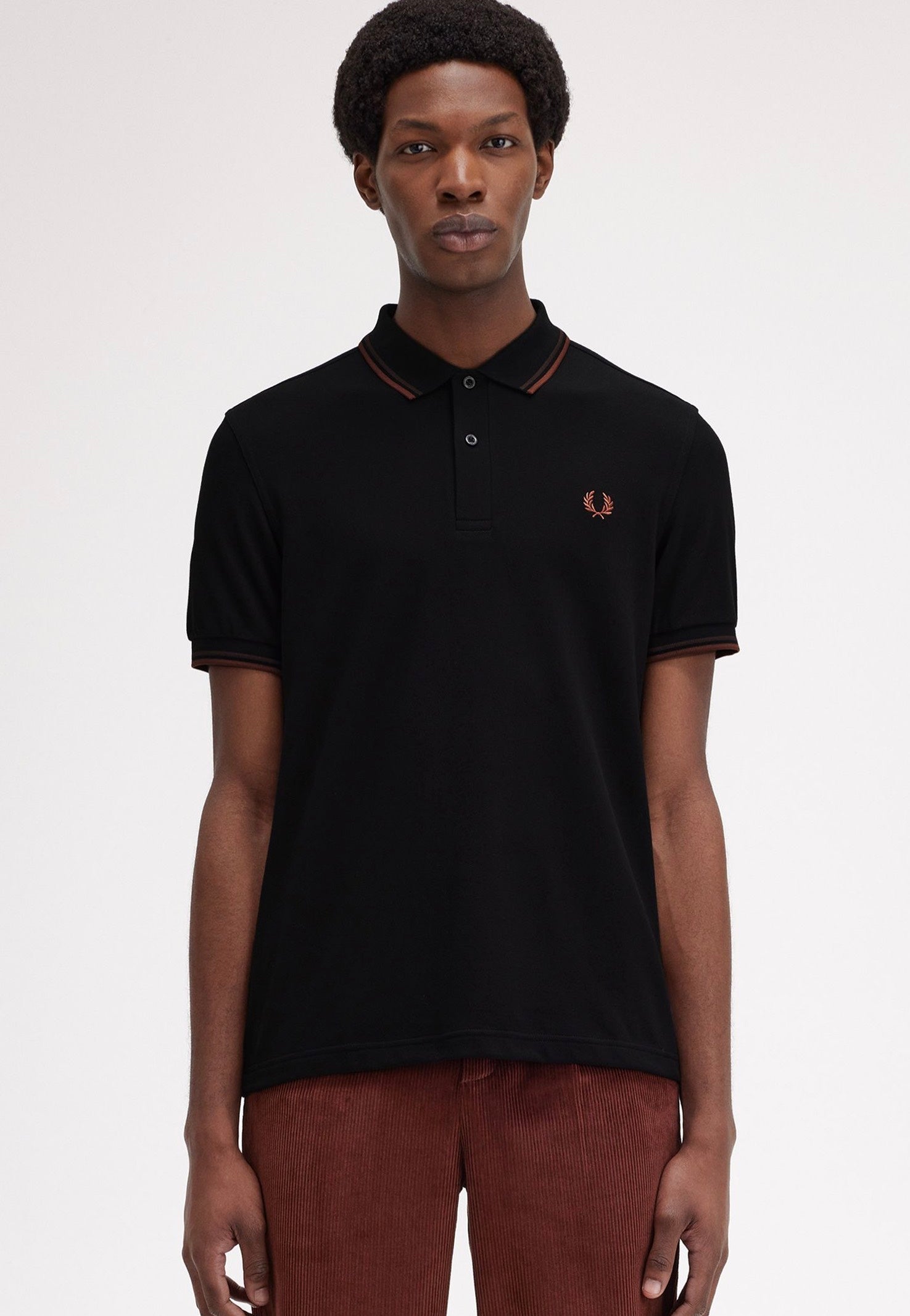 Fred Perry - Twin Tipped Black/Carrington Road Brick/Whisky Brown - Polo | Men-Image