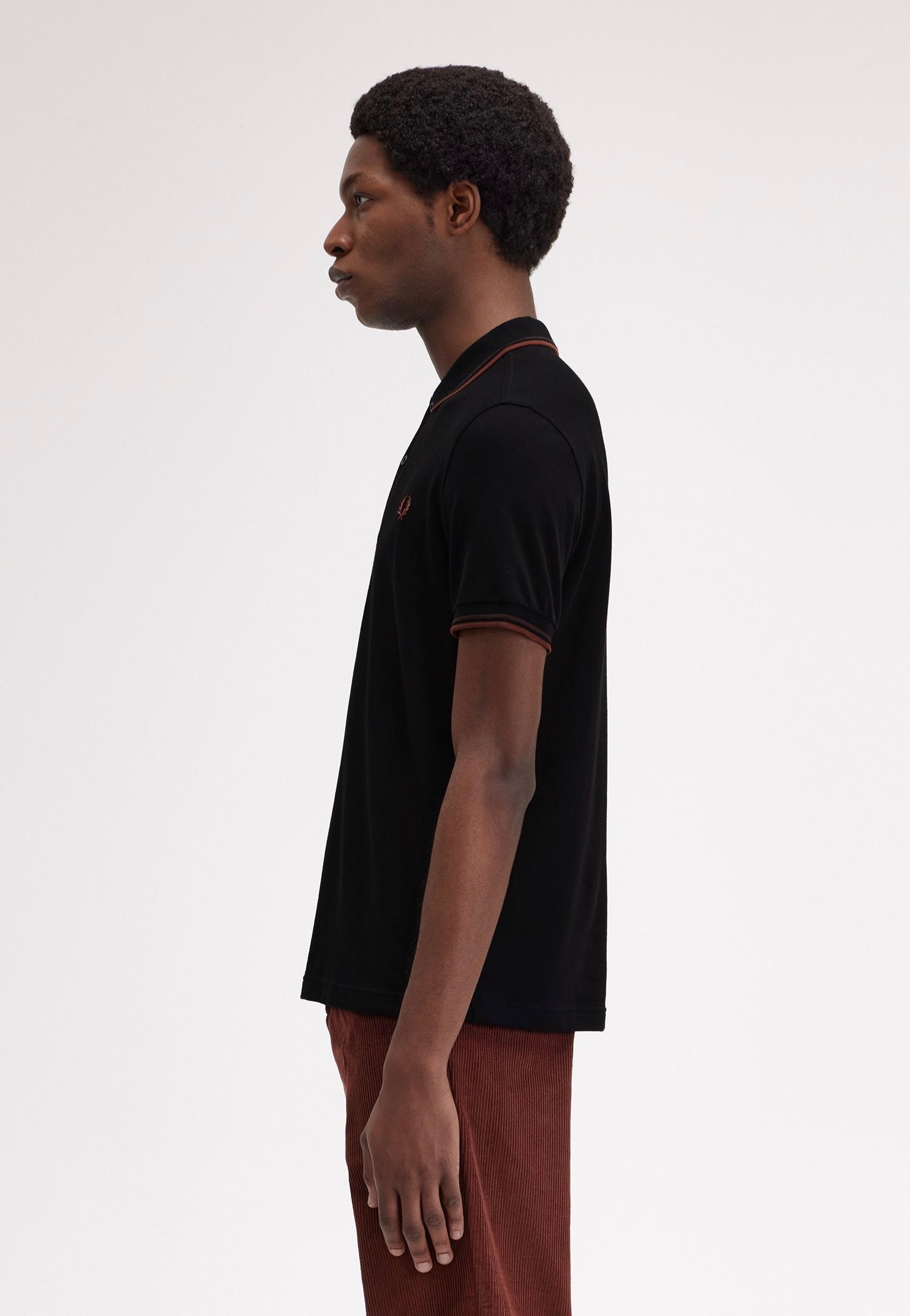 Fred Perry - Twin Tipped Black/Carrington Road Brick/Whisky Brown - Polo | Men-Image