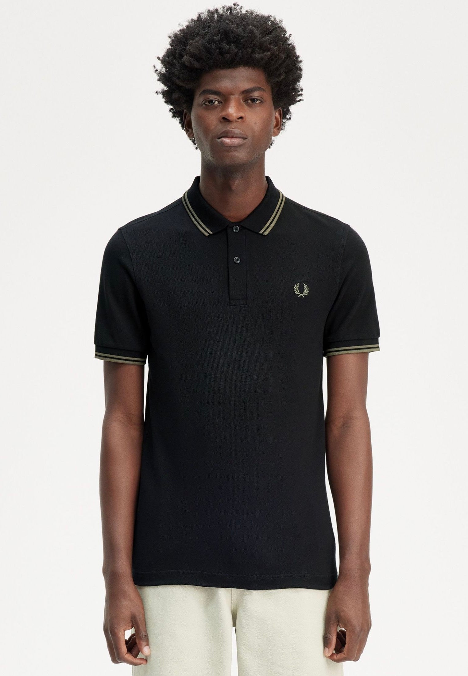 Fred Perry - The Twin Tipped Black/Lr Wgre - Polo | Men-Image